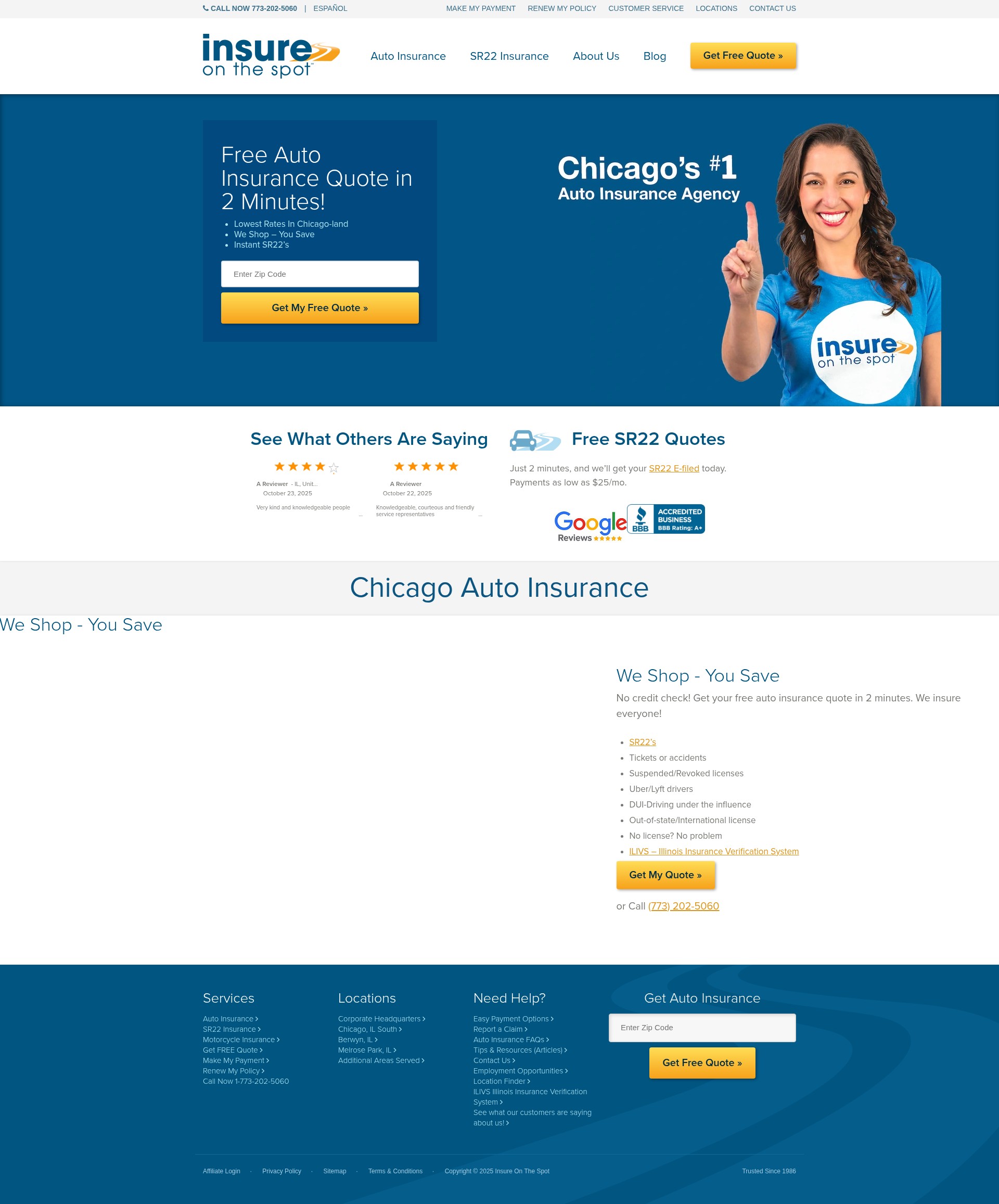 Screenshot of insureonthespot.com