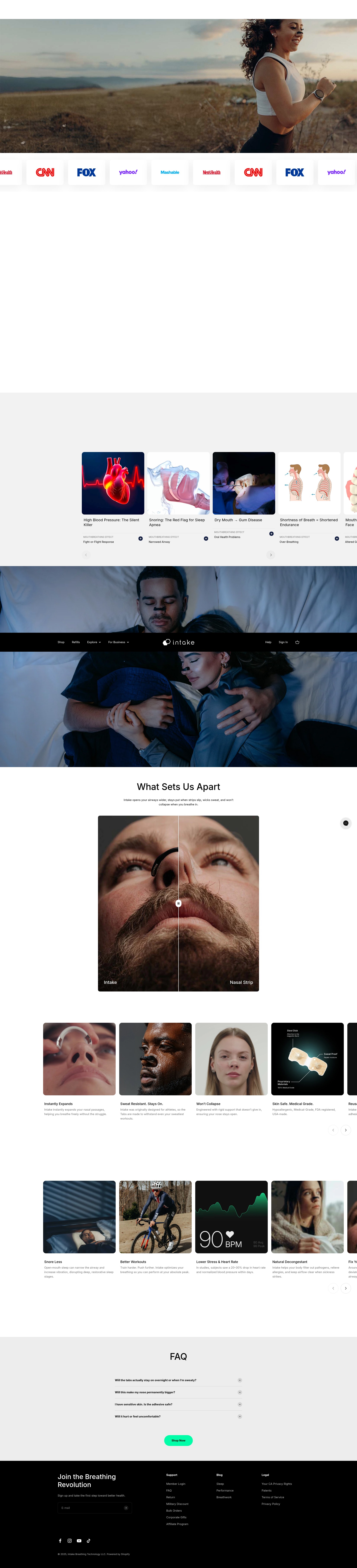 Screenshot of intakebreathing.com