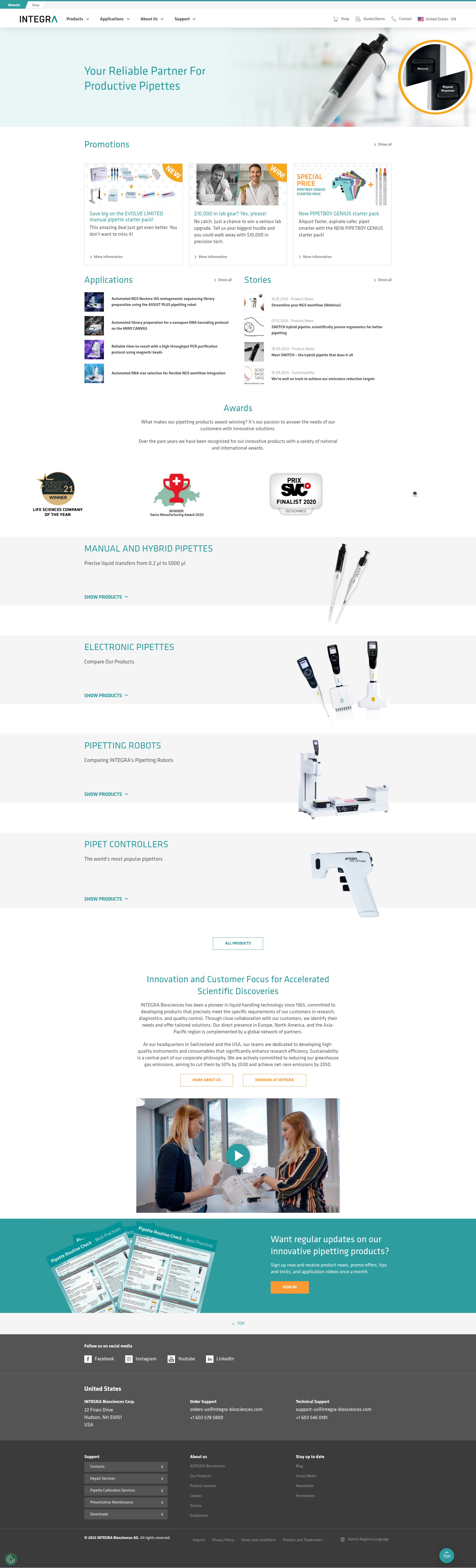 Screenshot of integra-biosciences.com