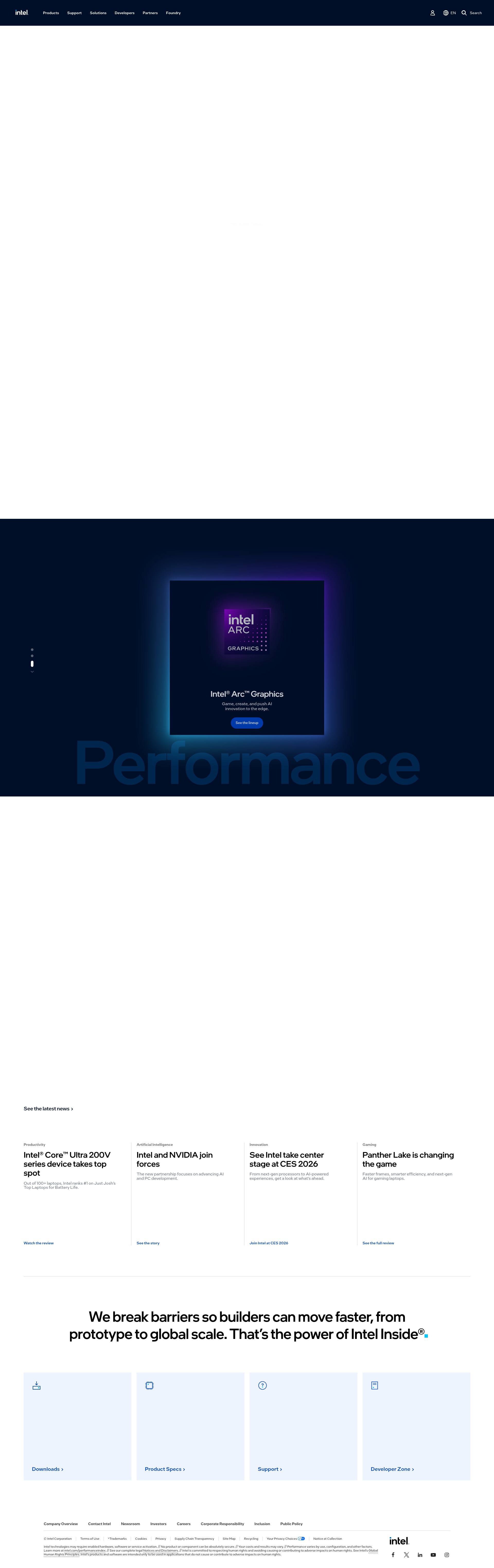 Screenshot of intel.ca