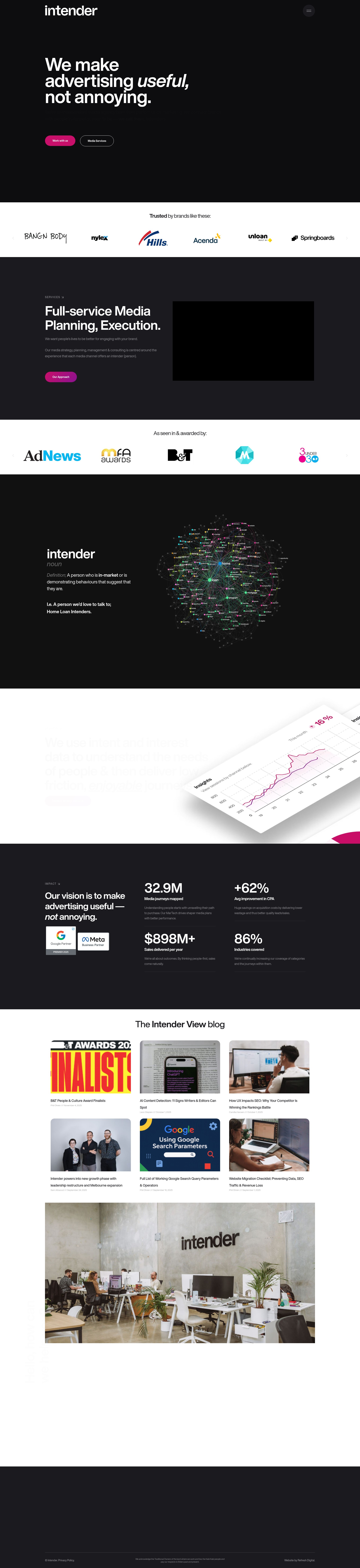 Screenshot of intender.com.au