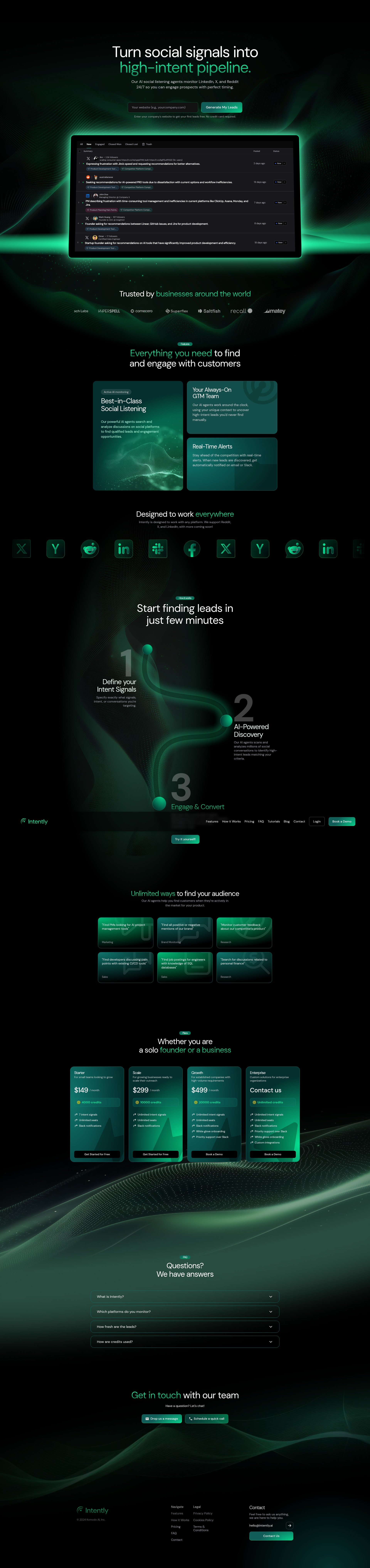 Screenshot of intently.ai