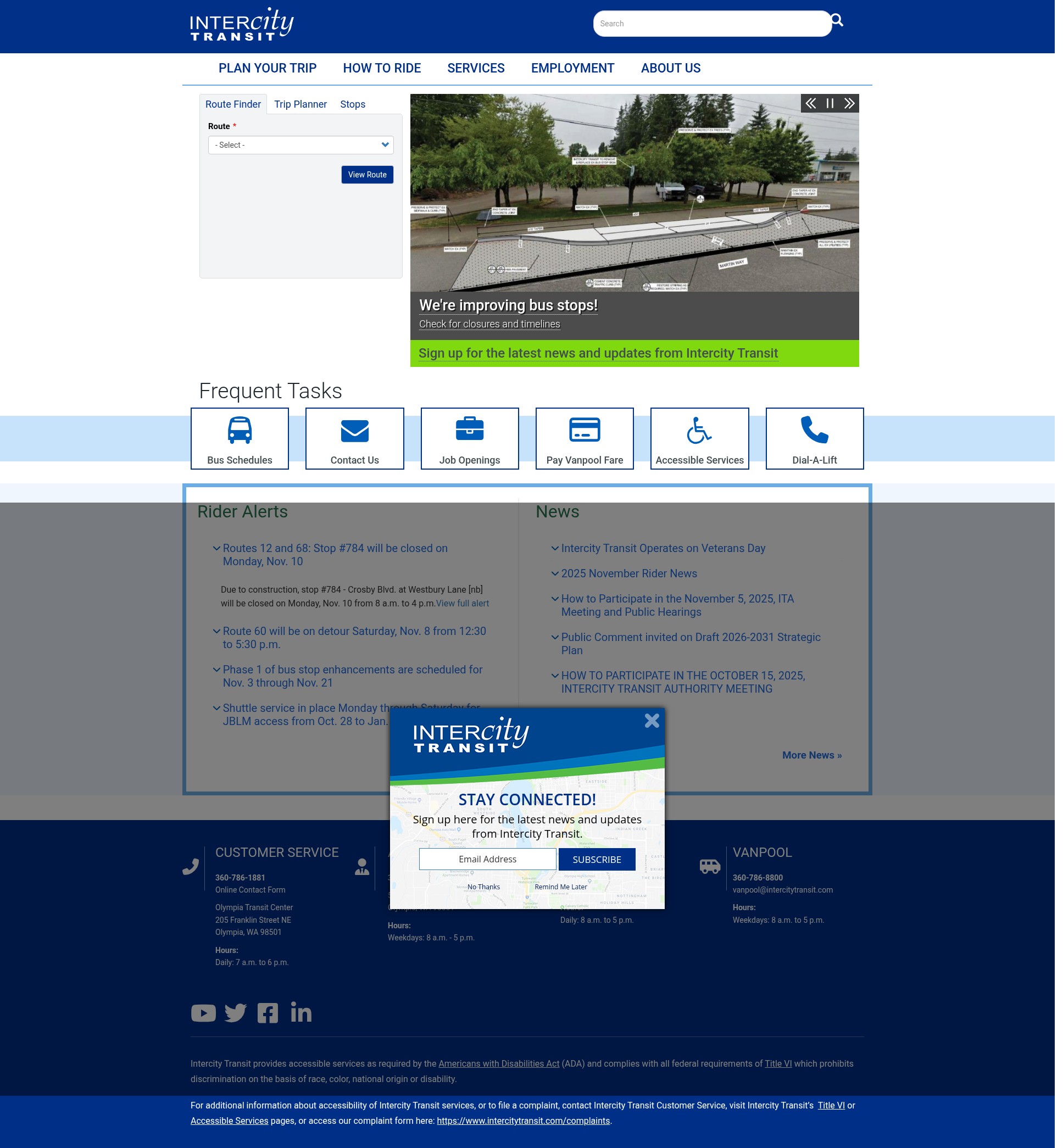Screenshot of intercitytransit.com