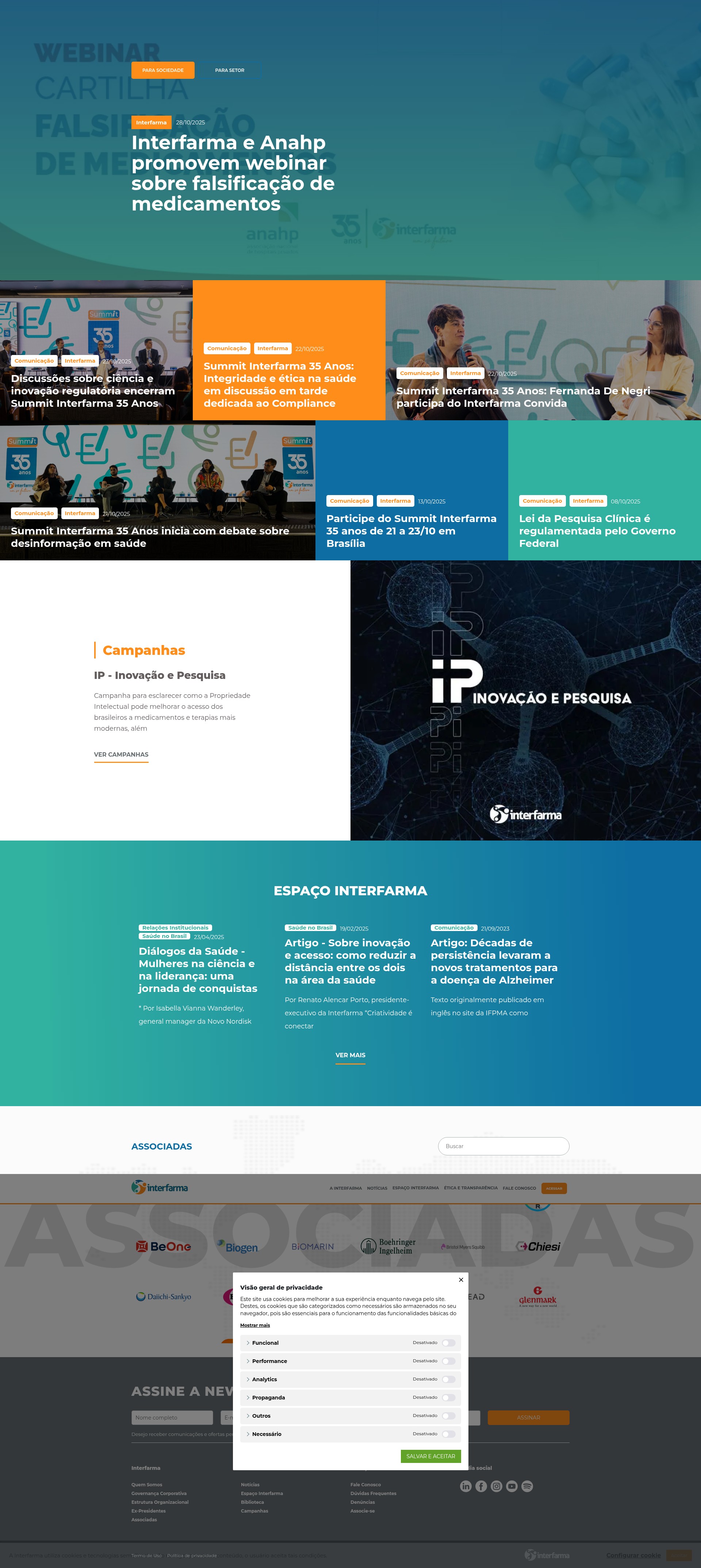 Screenshot of interfarma.org.br