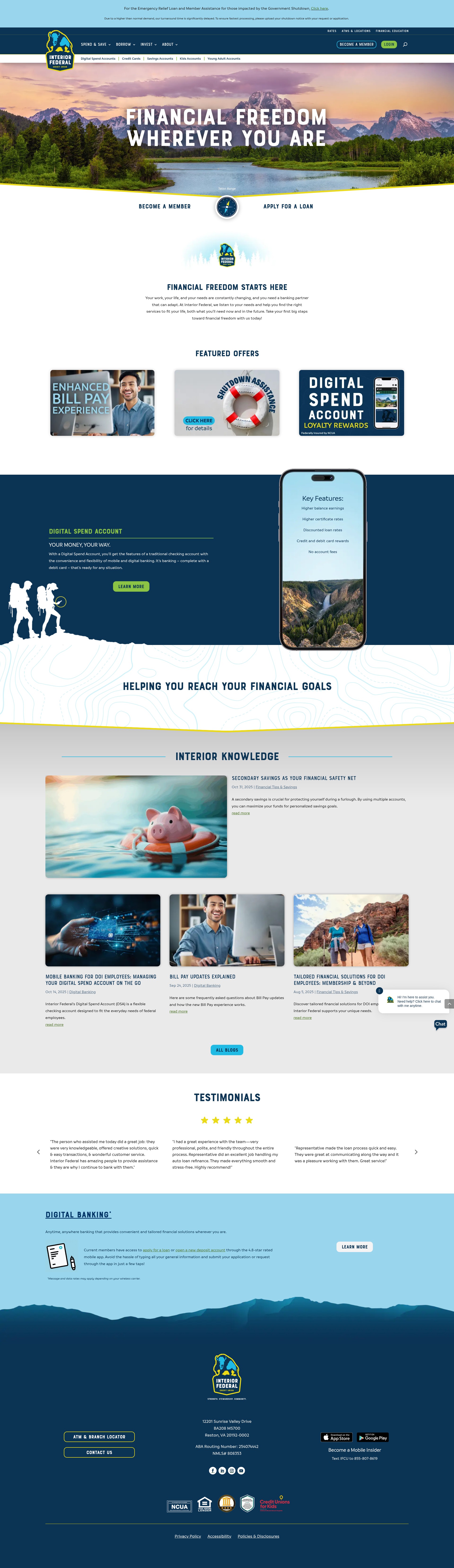 Screenshot of interiorfcu.org
