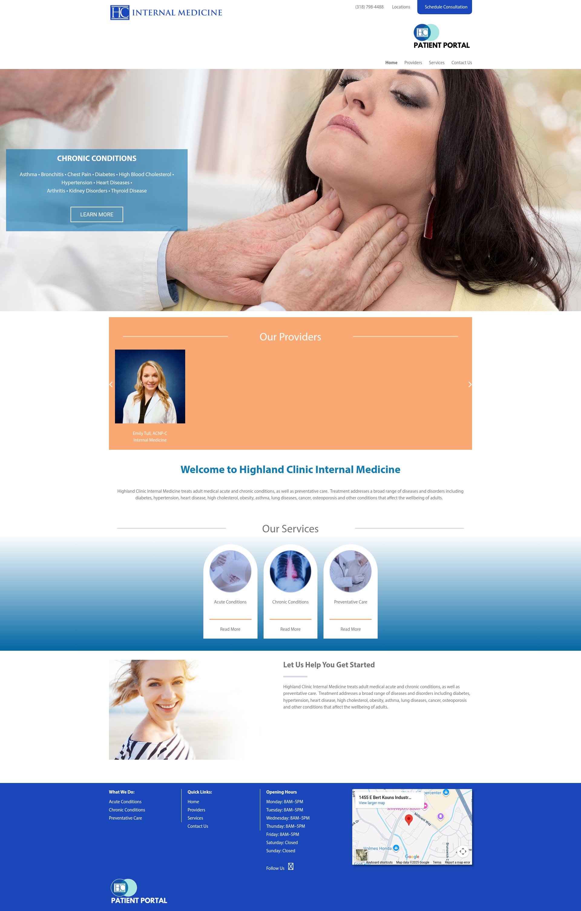 Screenshot of internalmedicine.highlandclinic.com