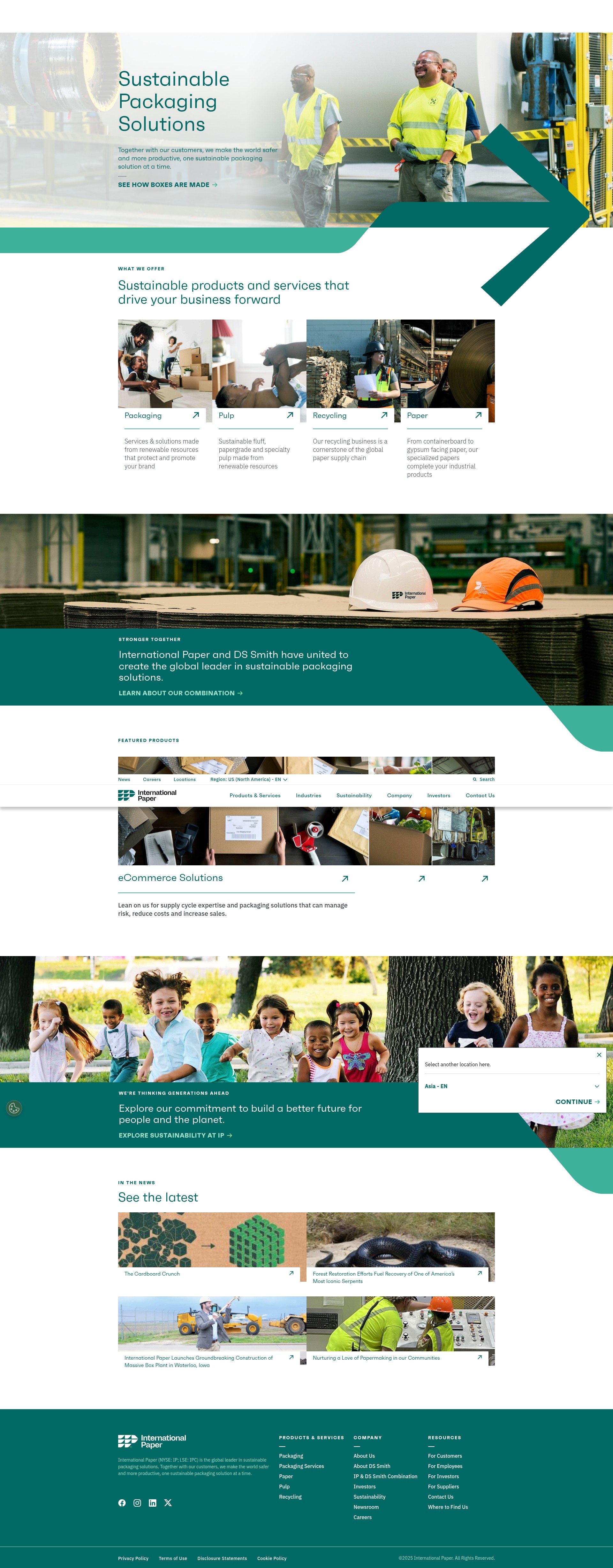 Screenshot of internationalpaper.com