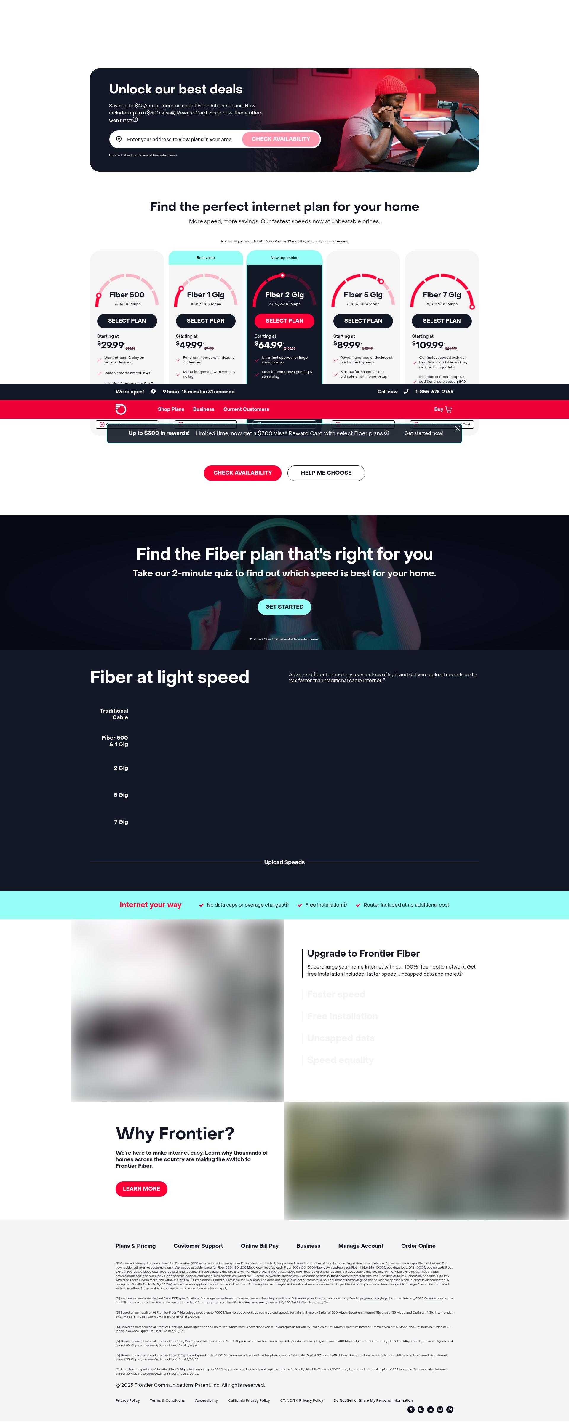 Screenshot of internet.frontier.com