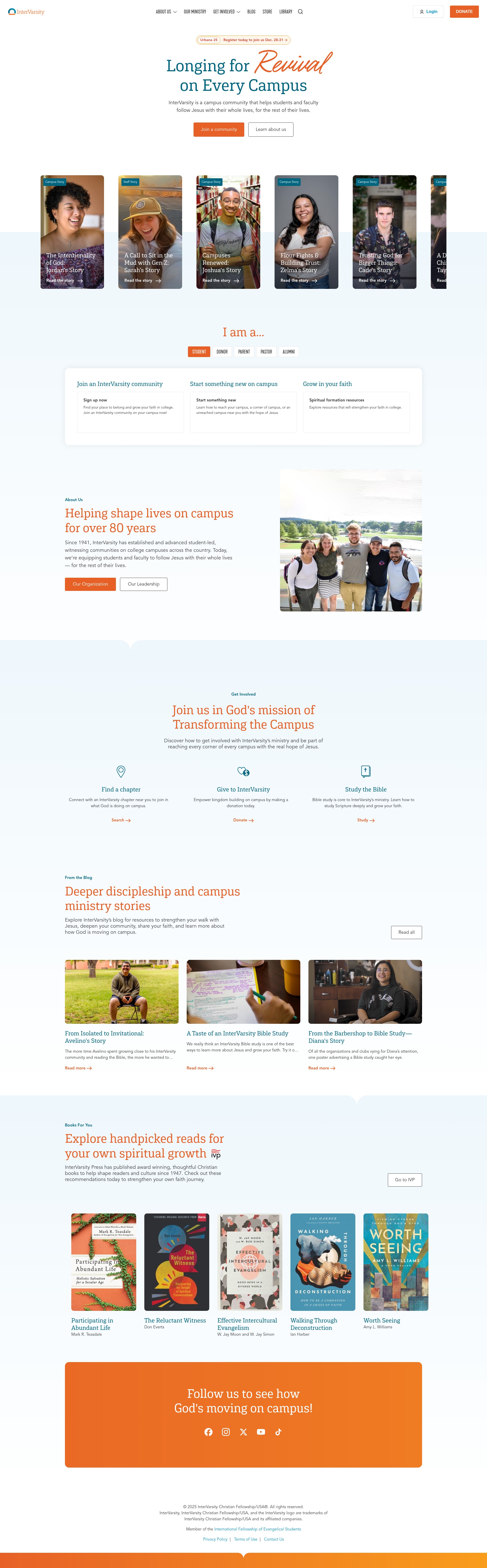 Screenshot of intervarsity.org