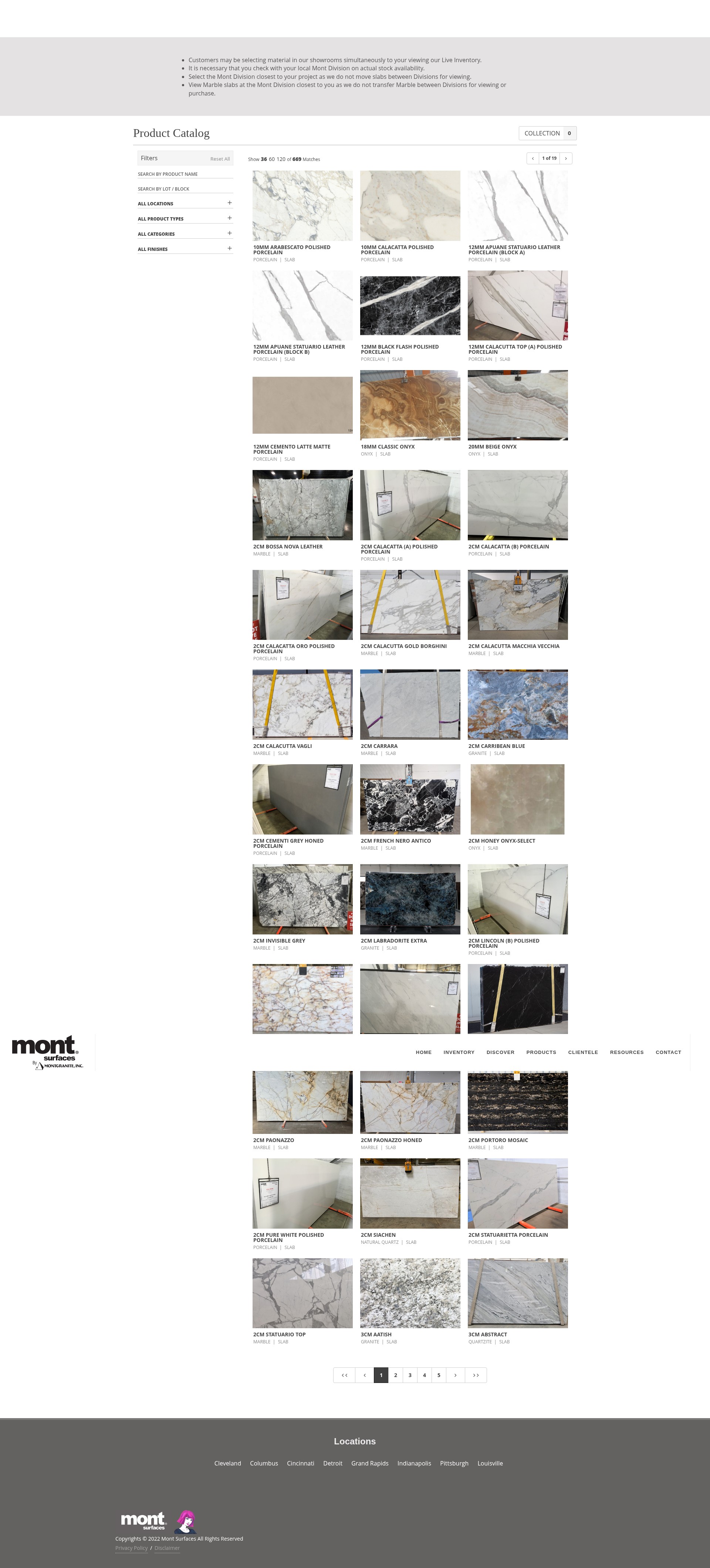 Screenshot of inventory.montsurfaces.com