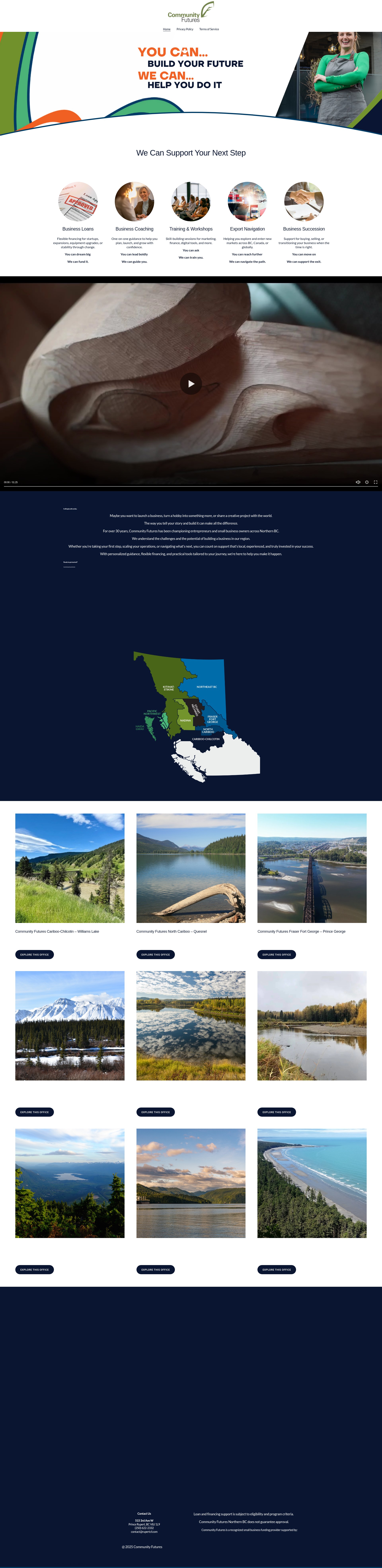 Screenshot of investinginnorthernbc.ca