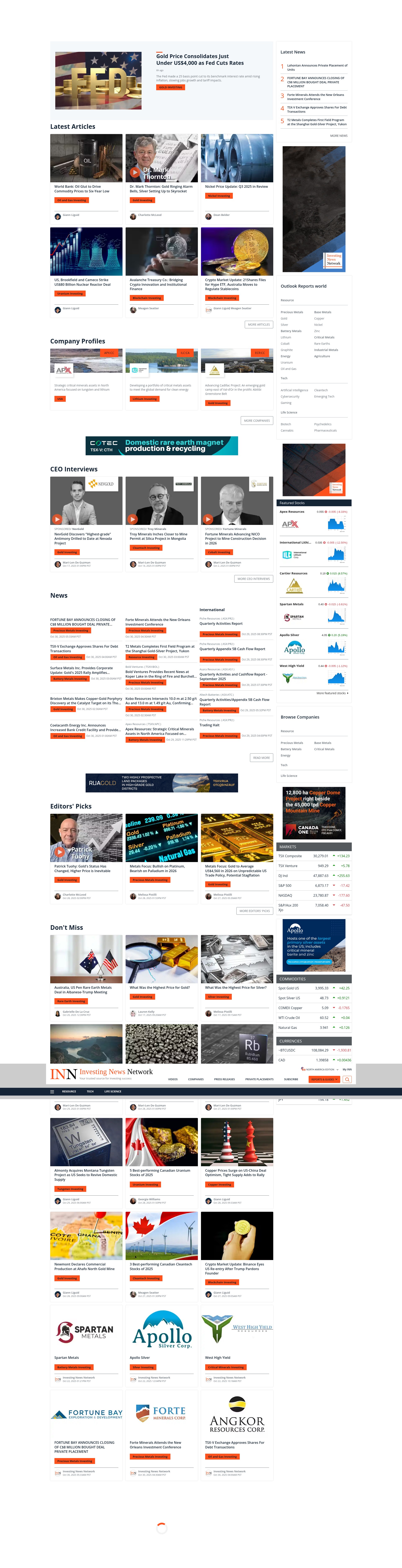 Screenshot of investingnews.com