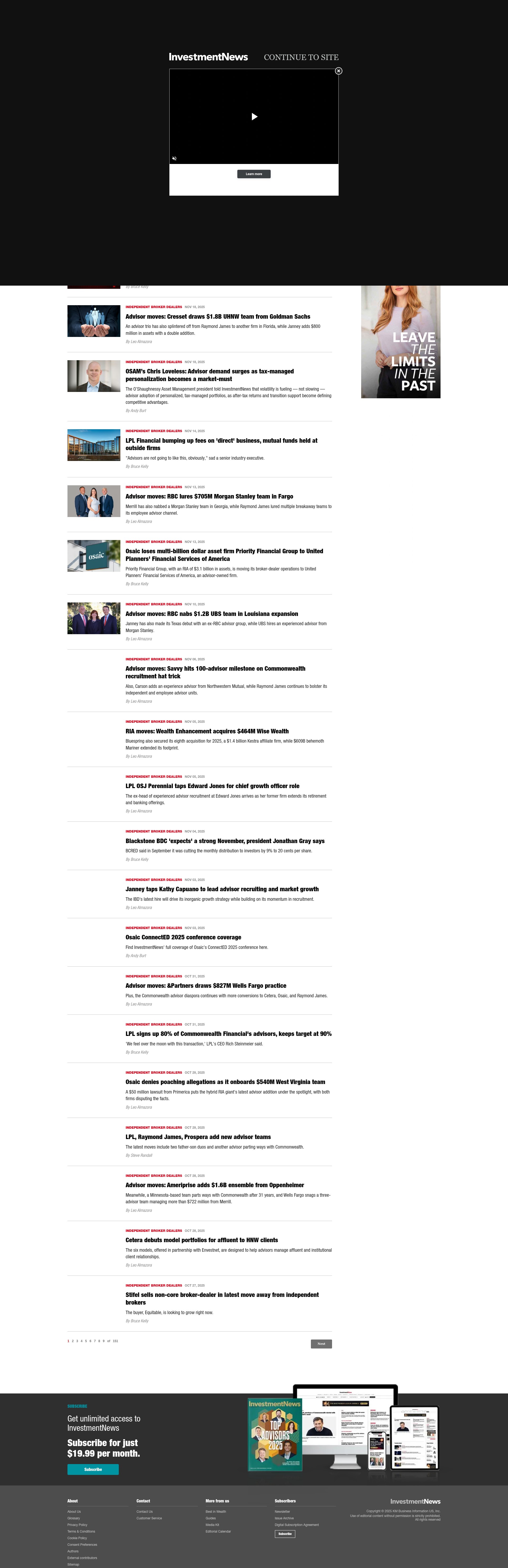 Screenshot of investmentnews.com