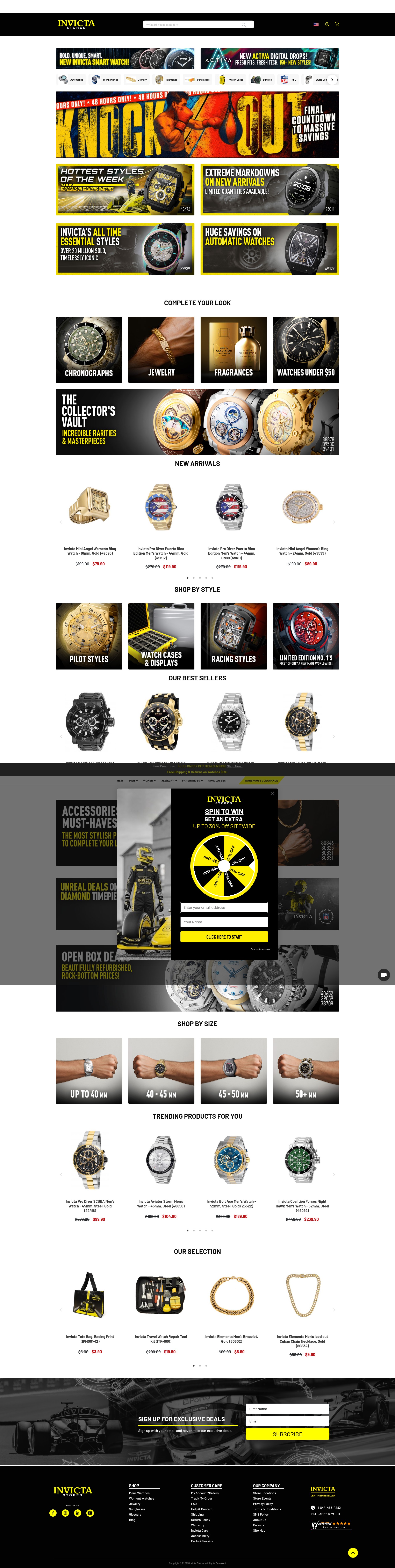 Screenshot of invicta.com