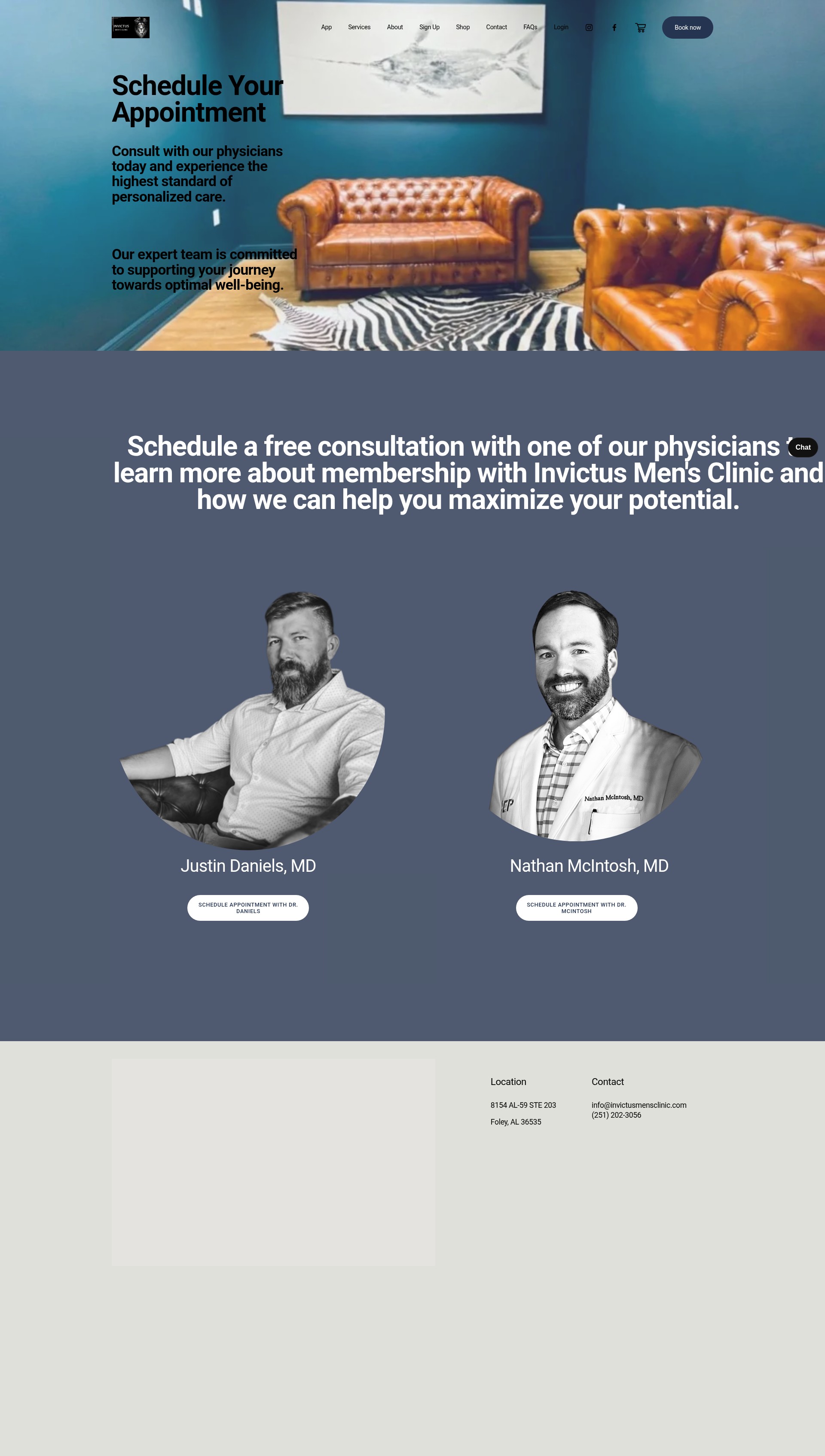 Screenshot of invictusmensclinic.com