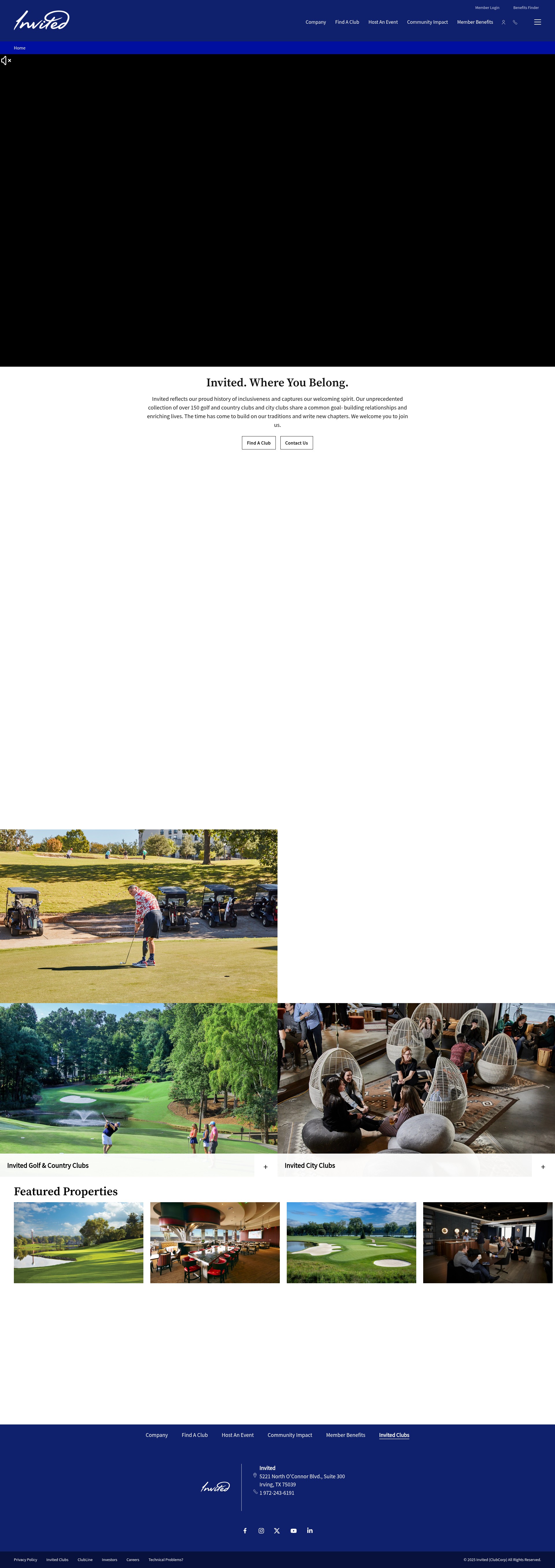 Screenshot of invitedclubs.com