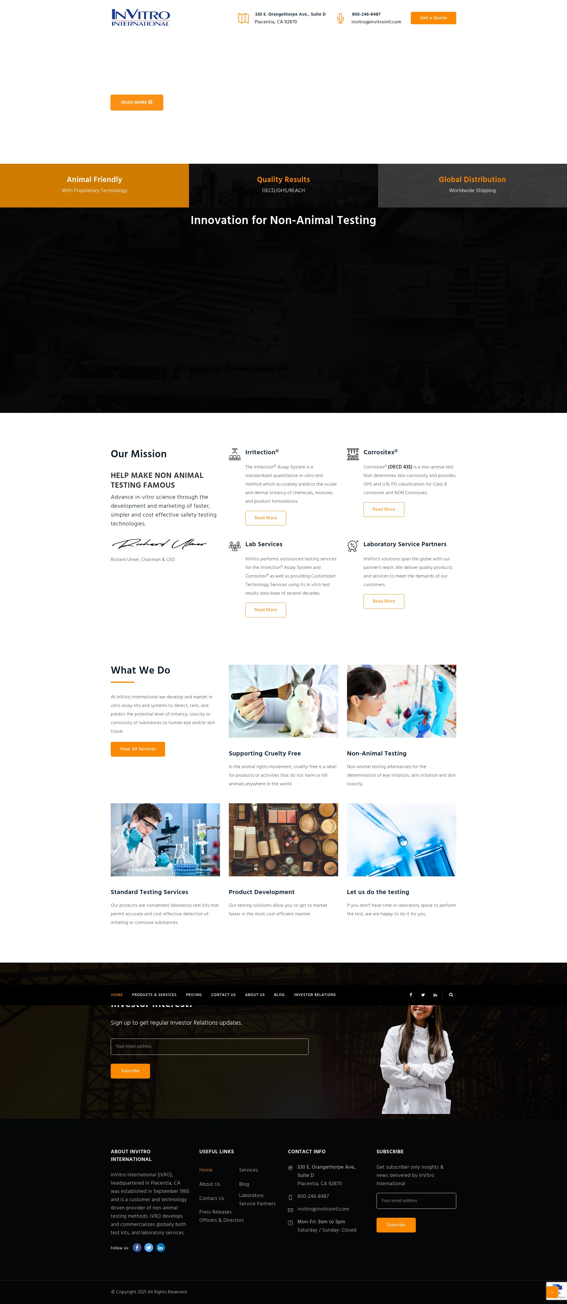 Screenshot of invitrointl.com