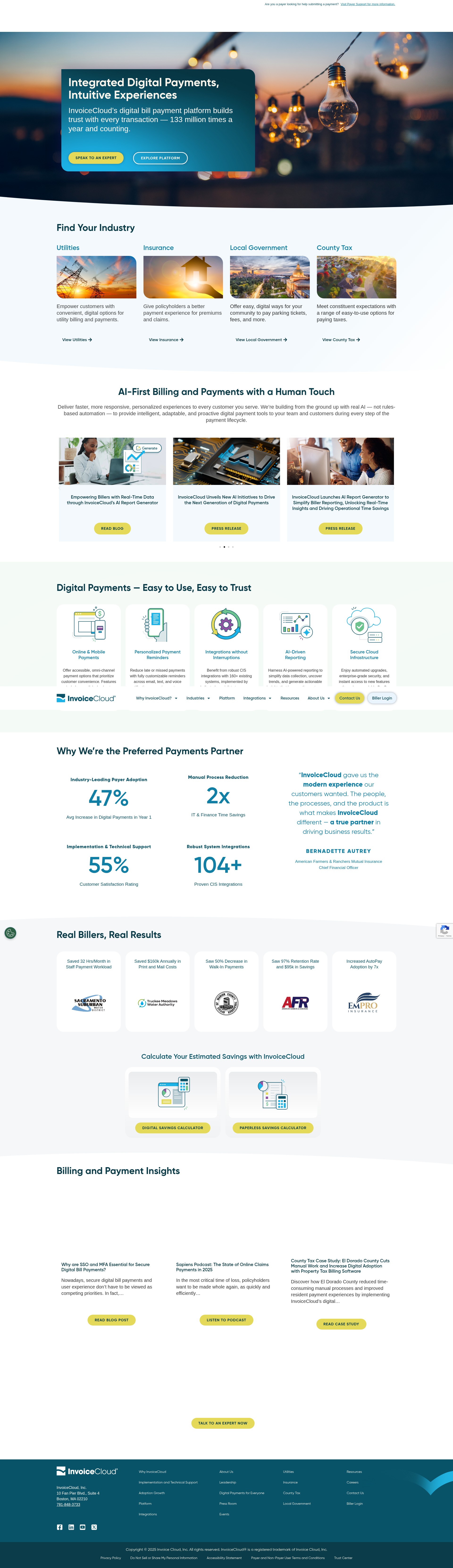 Screenshot of invoicecloud.com