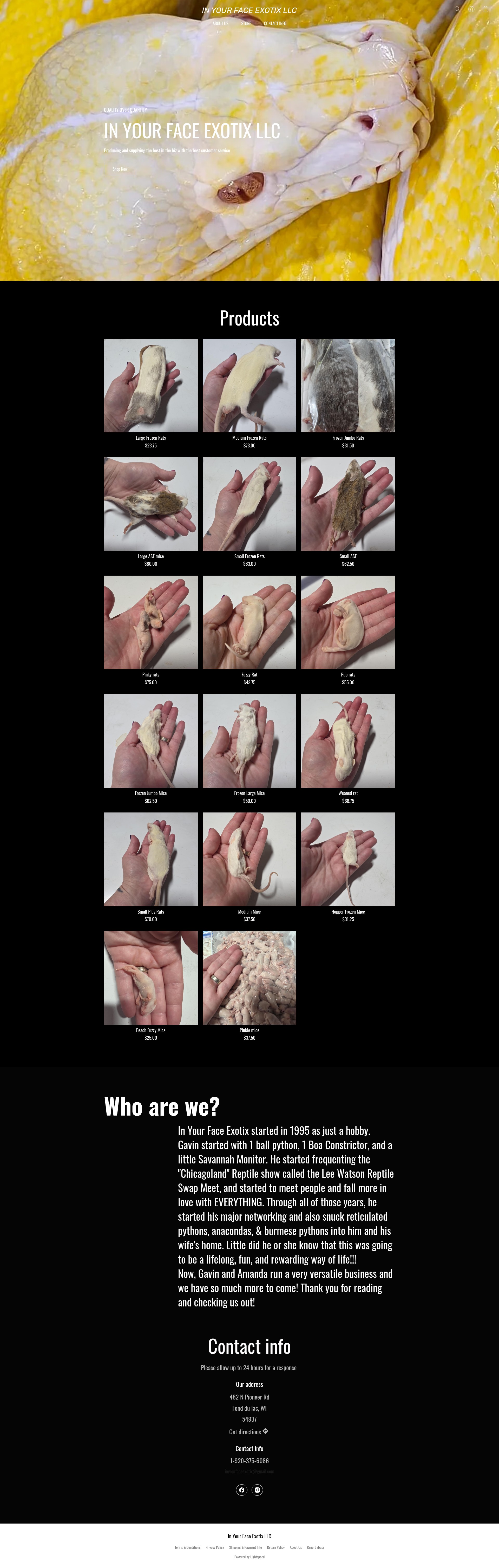 Screenshot of inyourfaceexotix.com