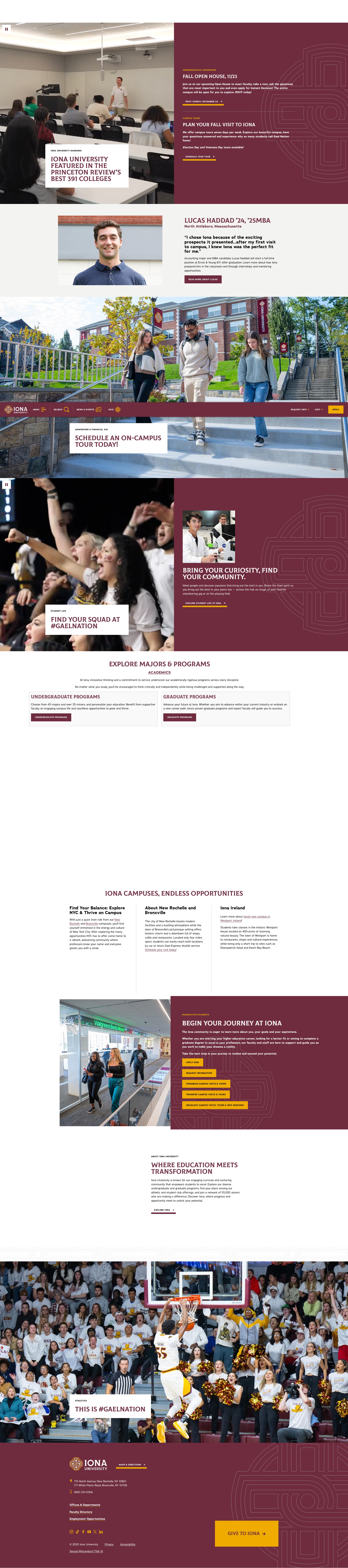Screenshot of iona.edu