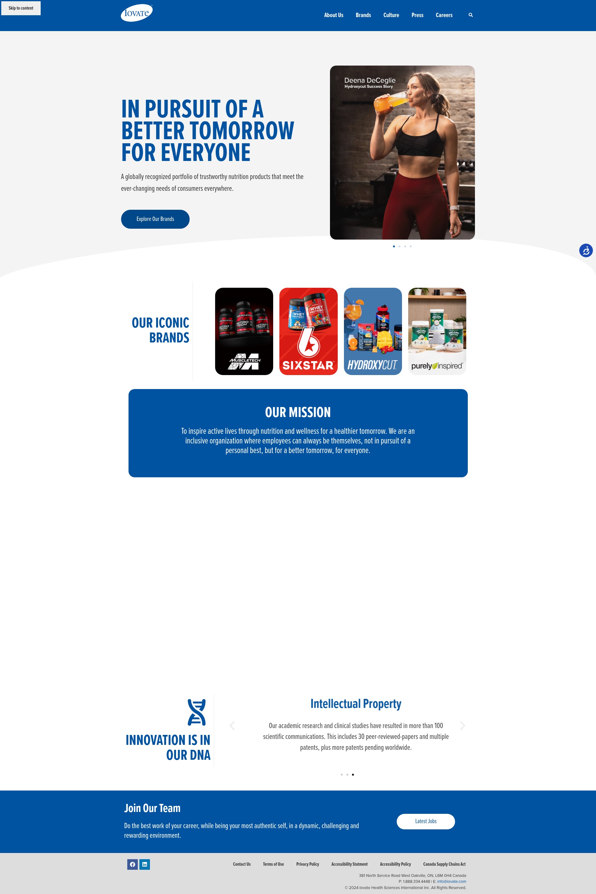 Screenshot of iovate.com