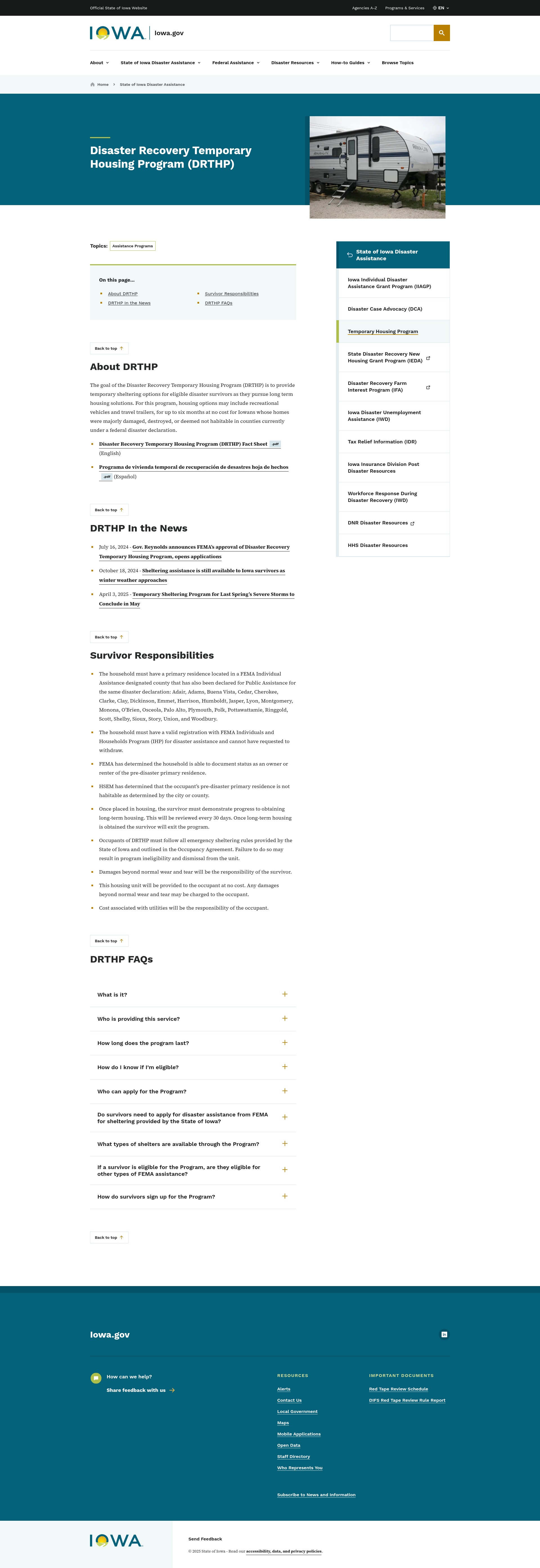 Screenshot of iowa.gov