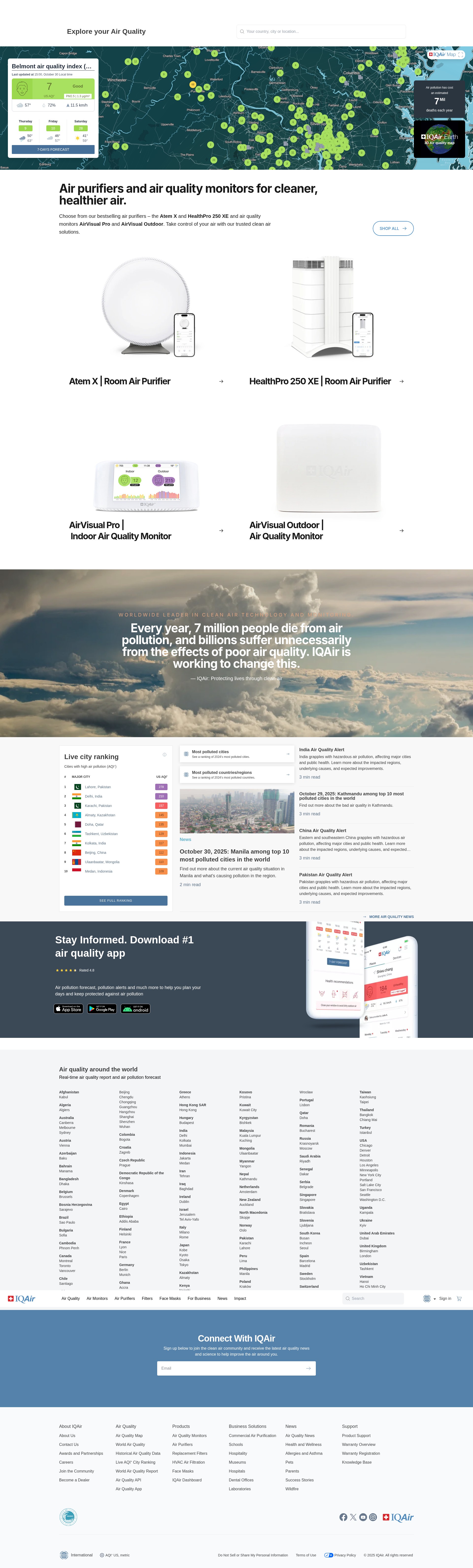 Screenshot of iqair.com