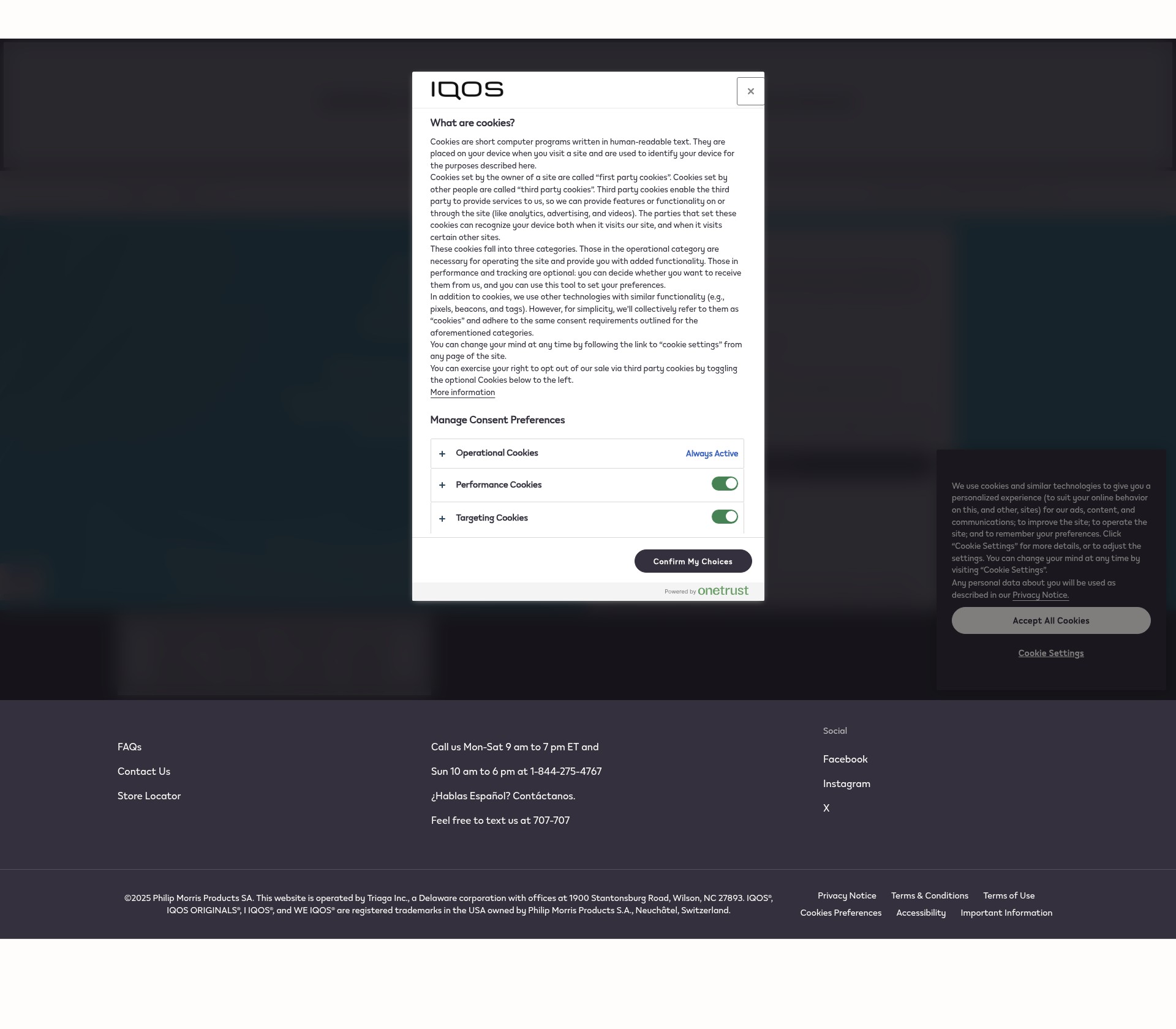 Screenshot of iqos.com