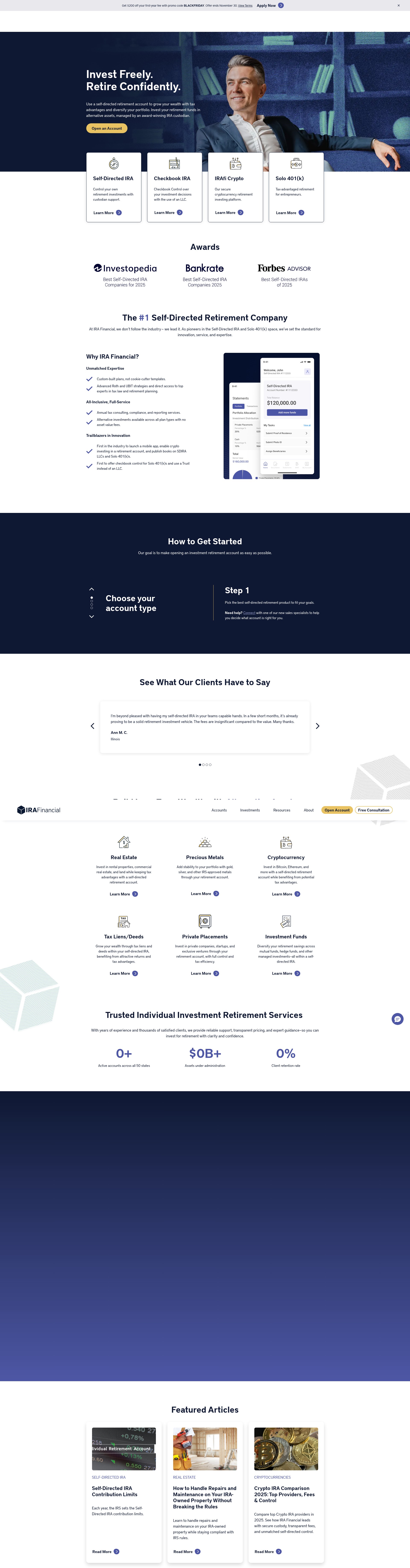 Screenshot of irafinancial.com