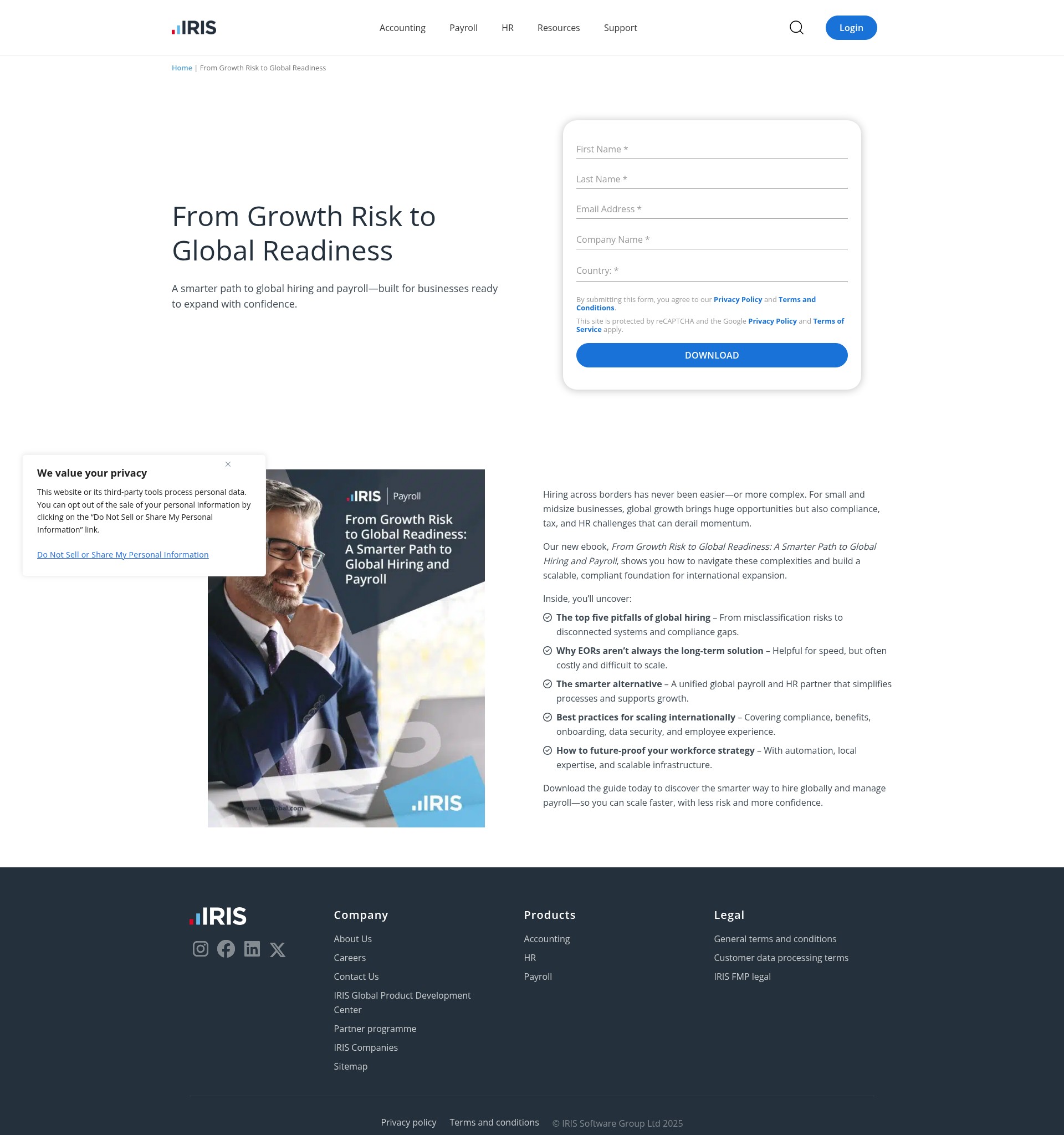 Screenshot of irisglobal.com