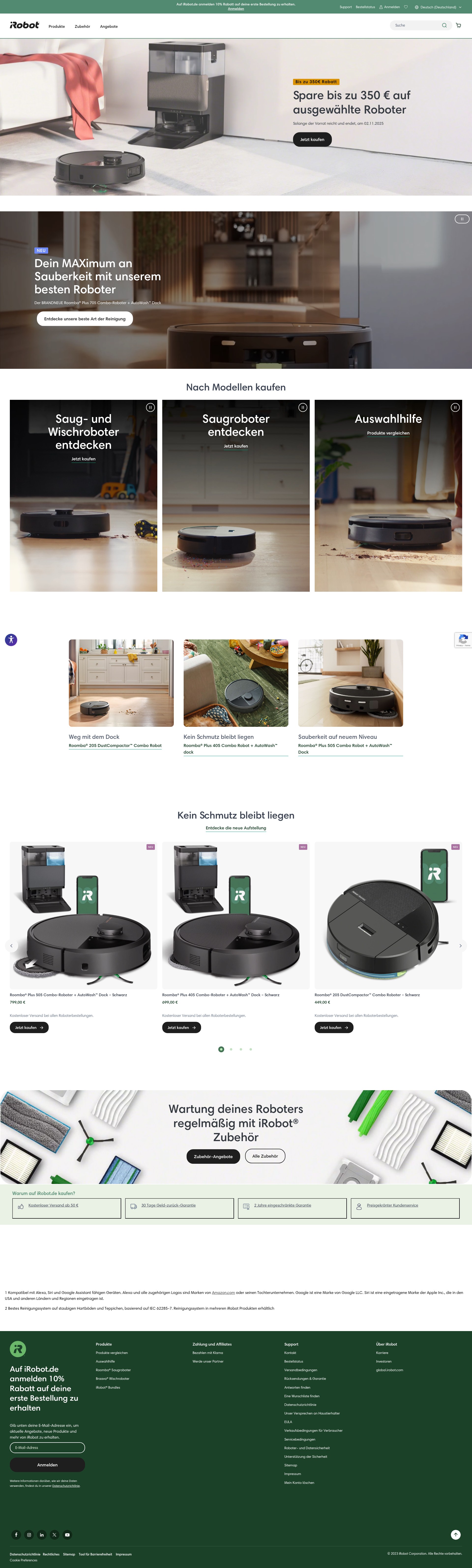 Screenshot of irobot.de
