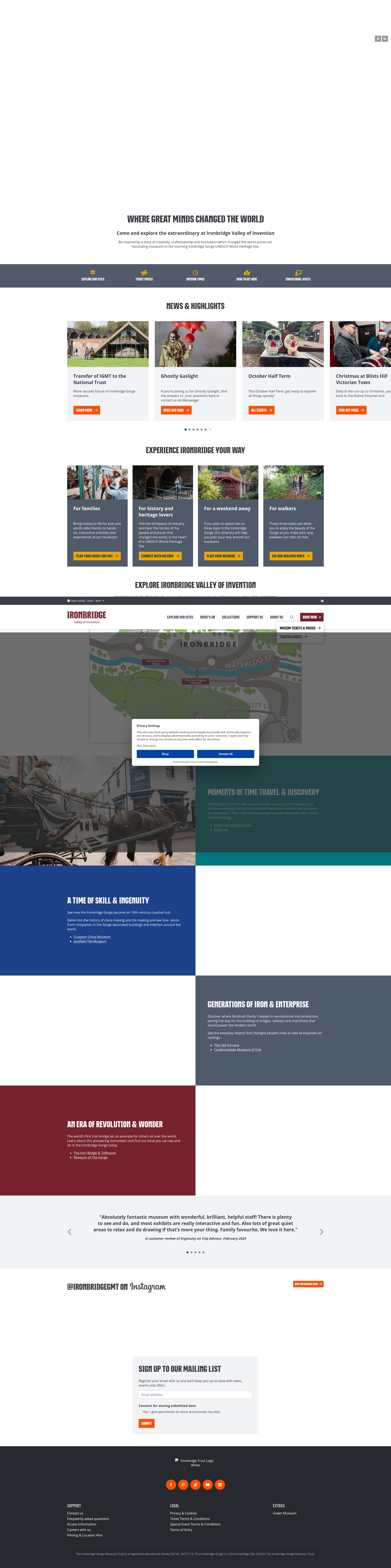 Screenshot of ironbridge.org.uk