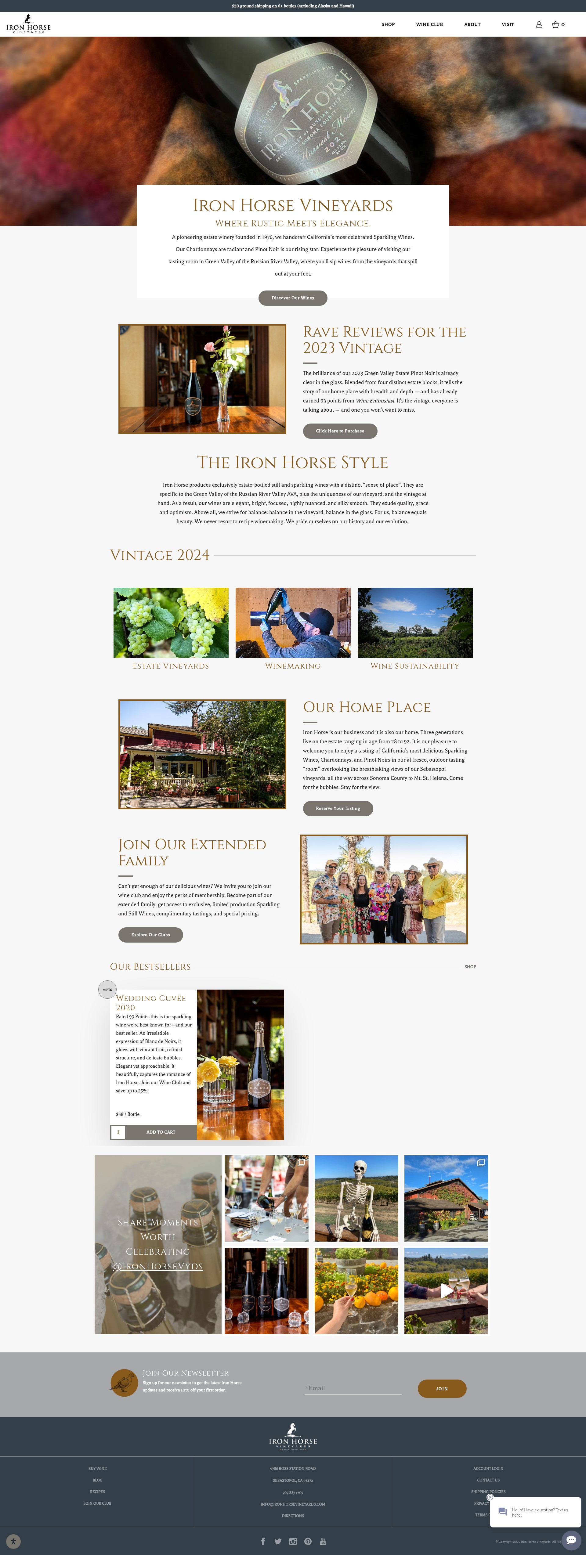 Screenshot of ironhorsevineyards.com
