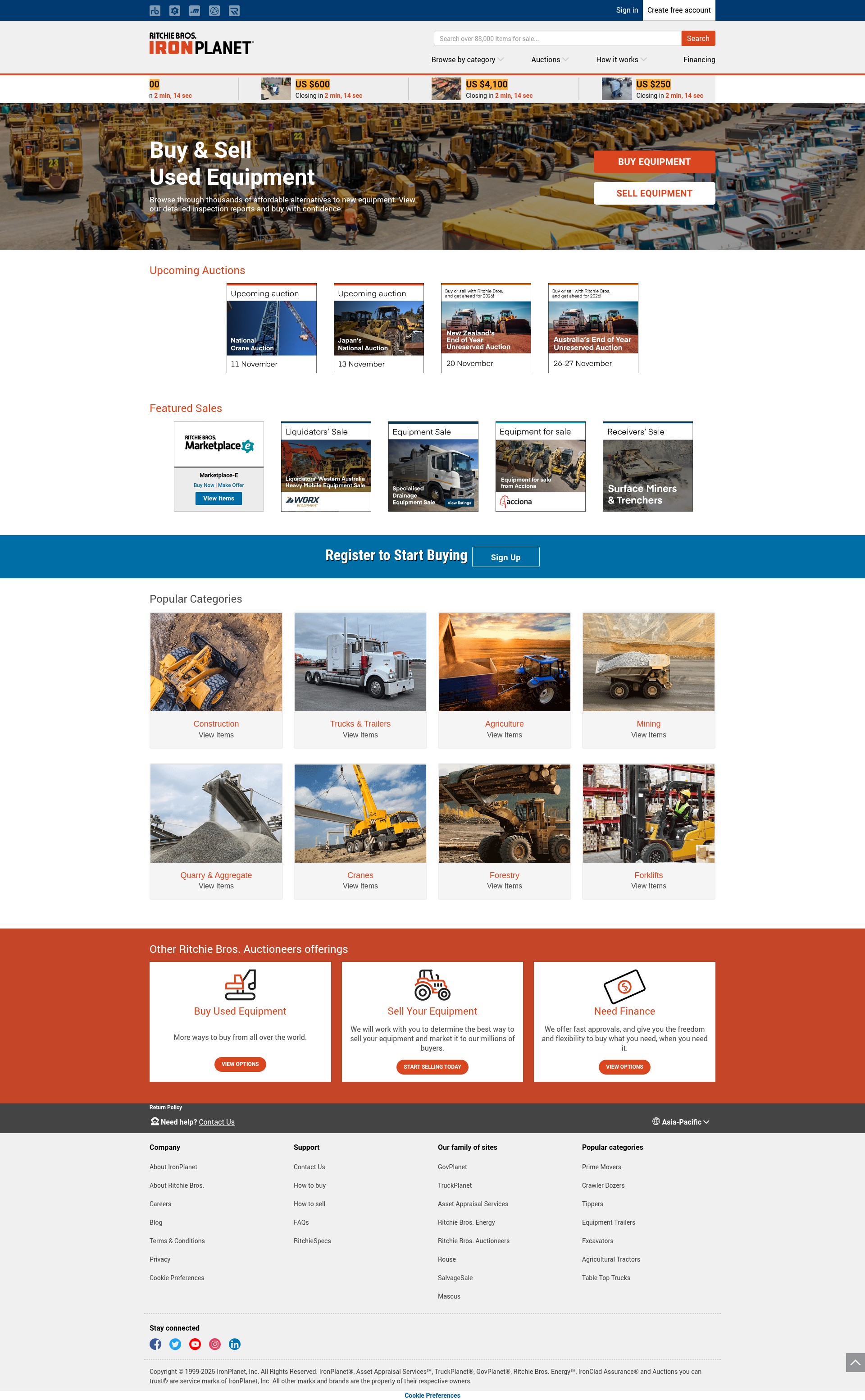 Screenshot of ironplanet.com.au