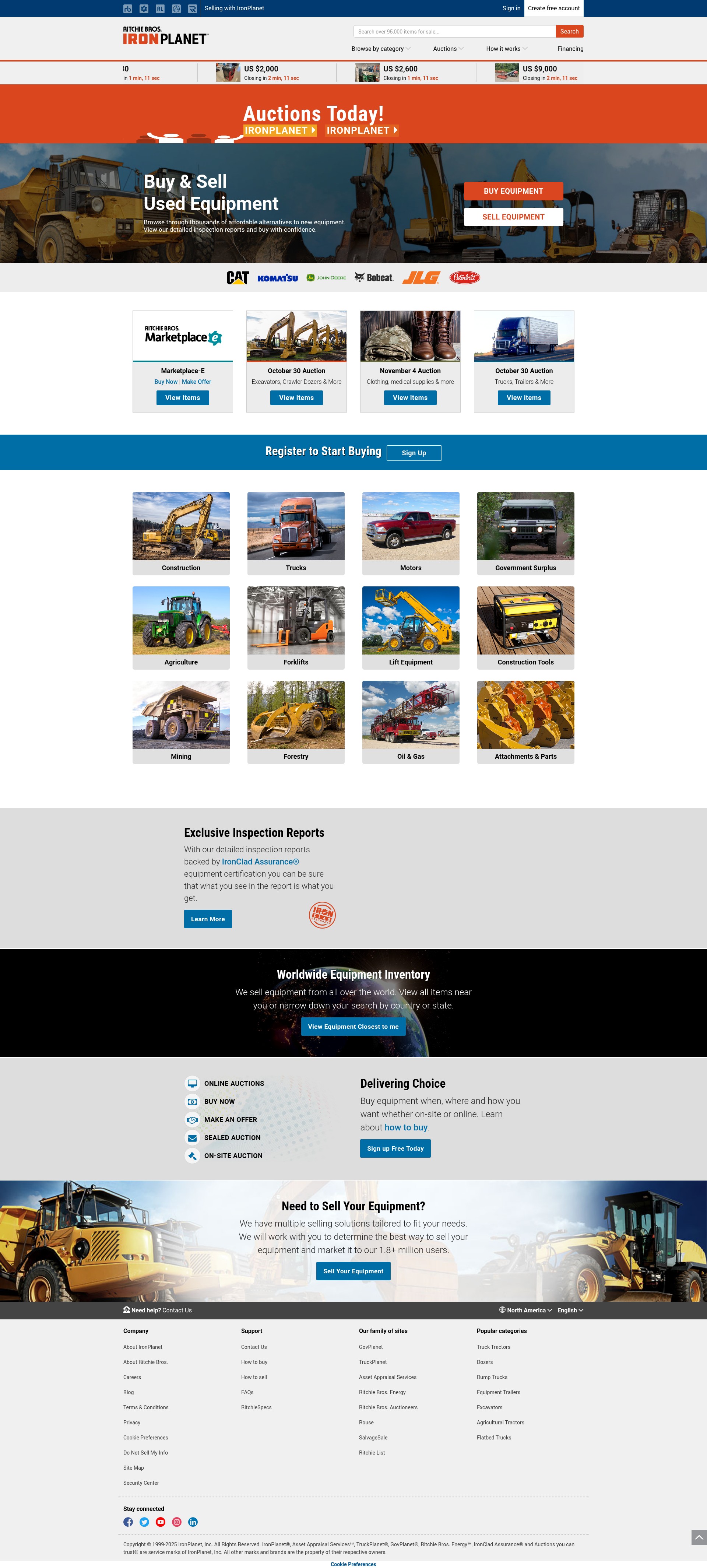 Screenshot of ironplanet.com