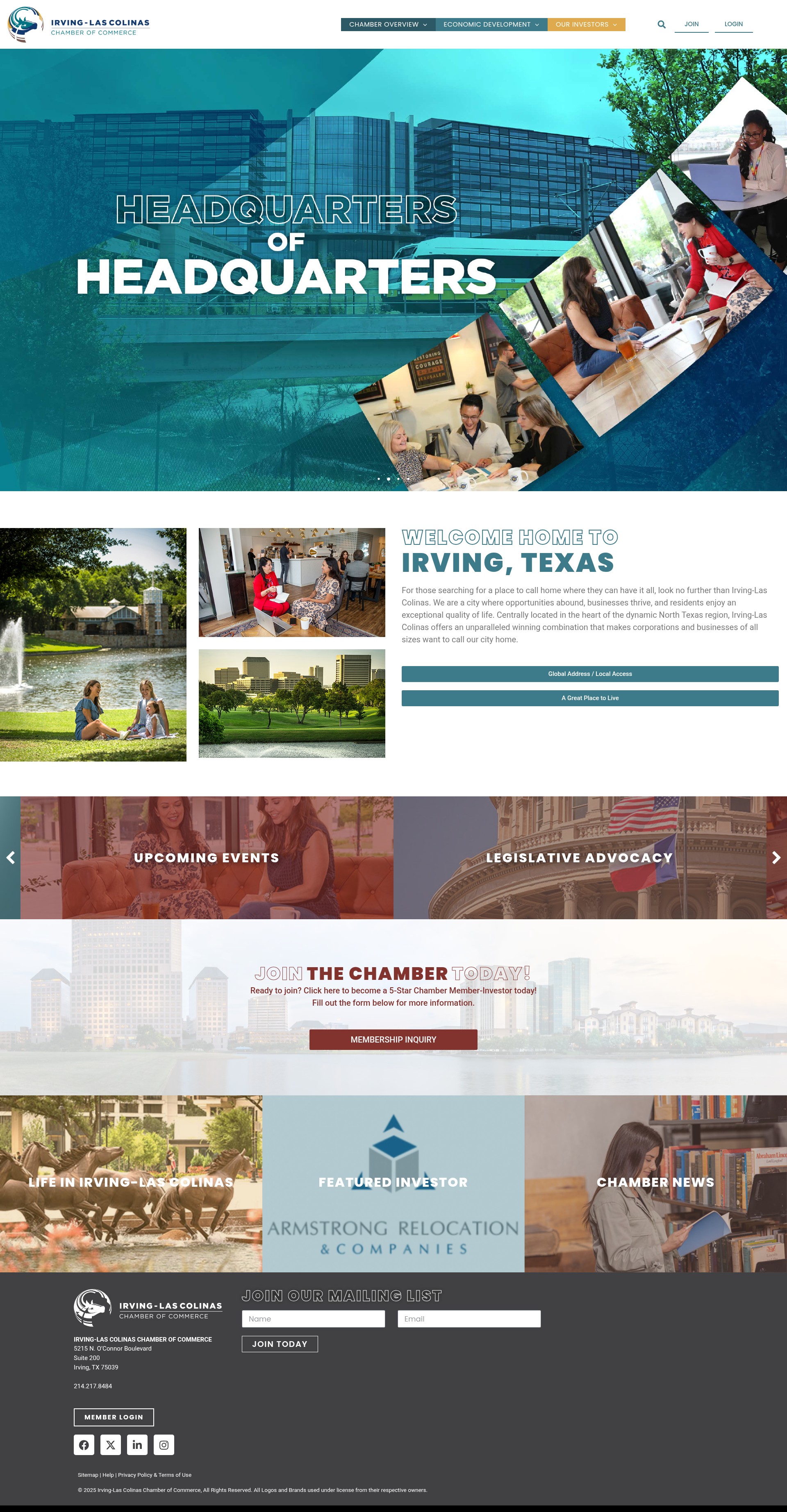 Screenshot of irvingchamber.com
