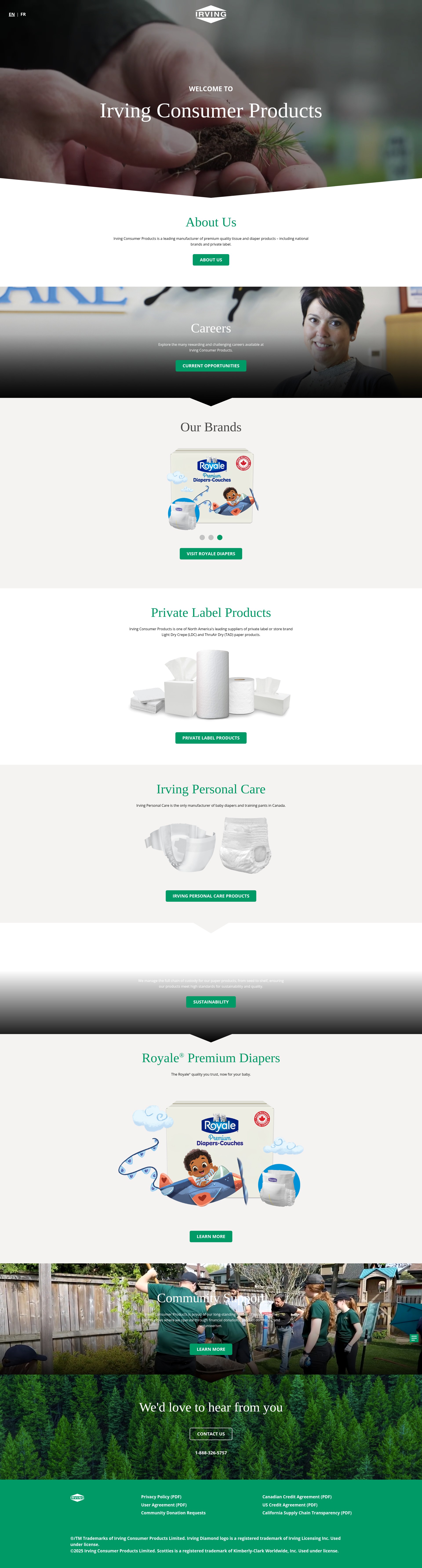 Screenshot of irvingconsumerproducts.com