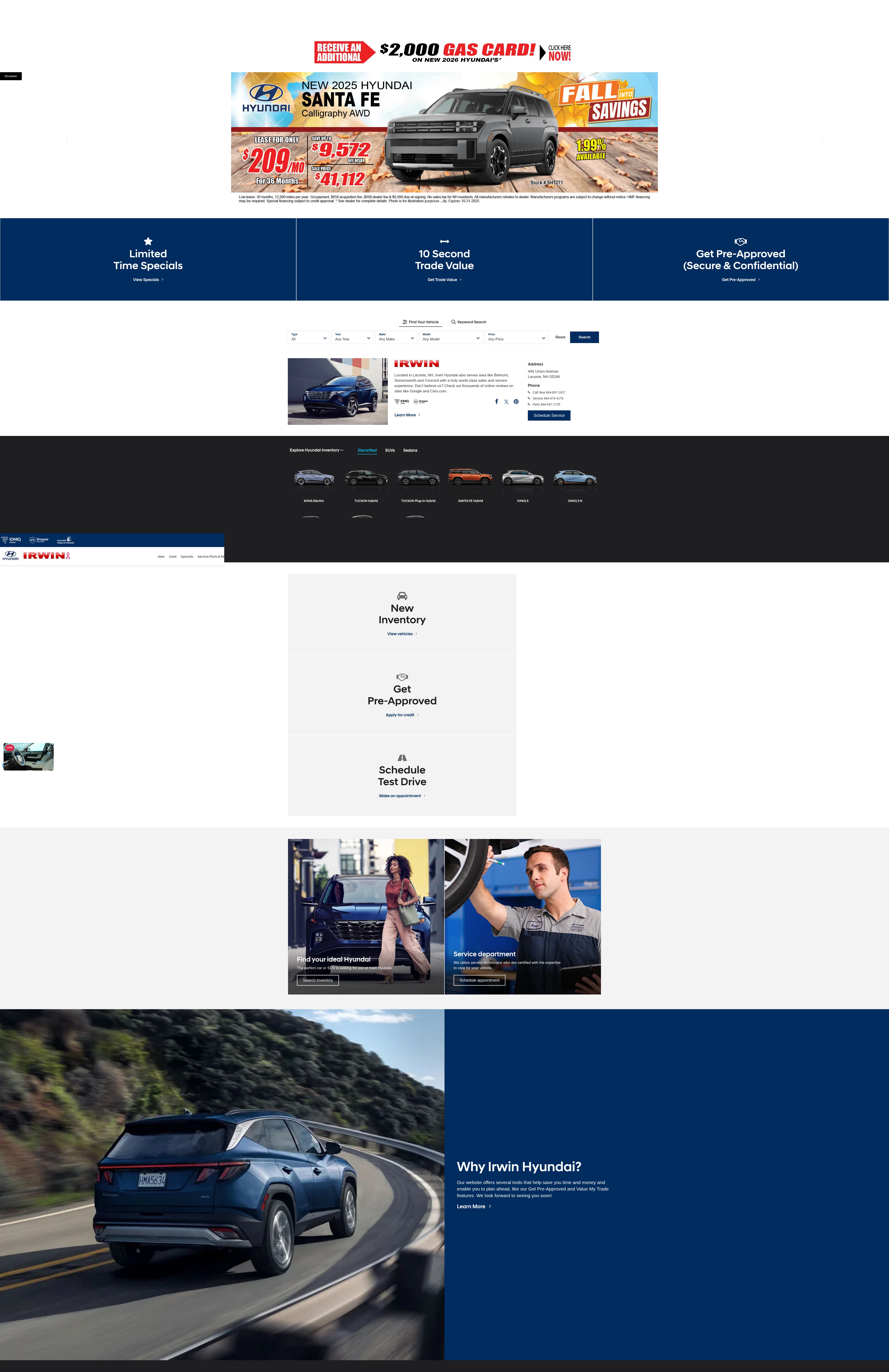 Screenshot of irwinhyundai.com