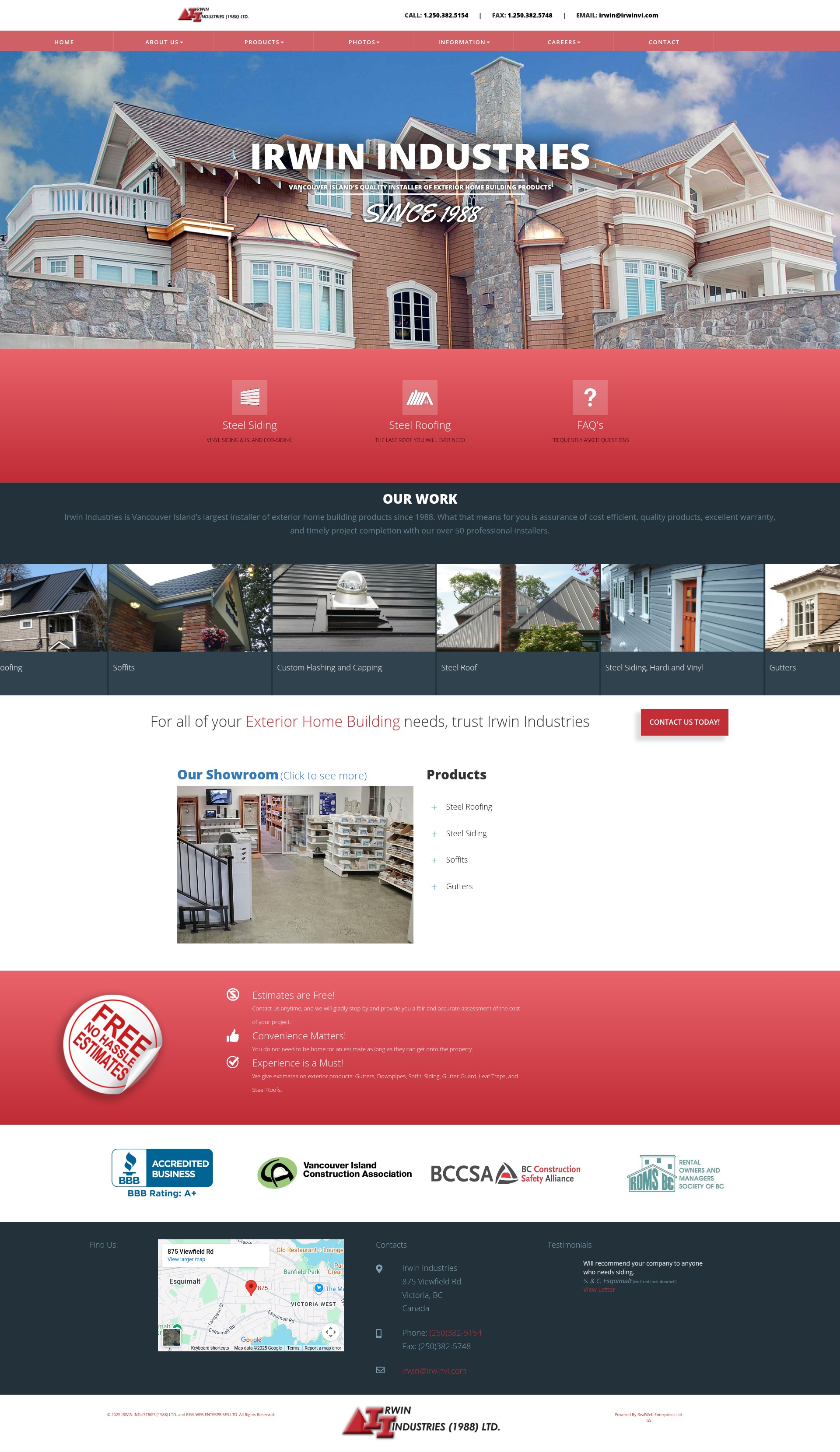 Screenshot of irwinvi.com