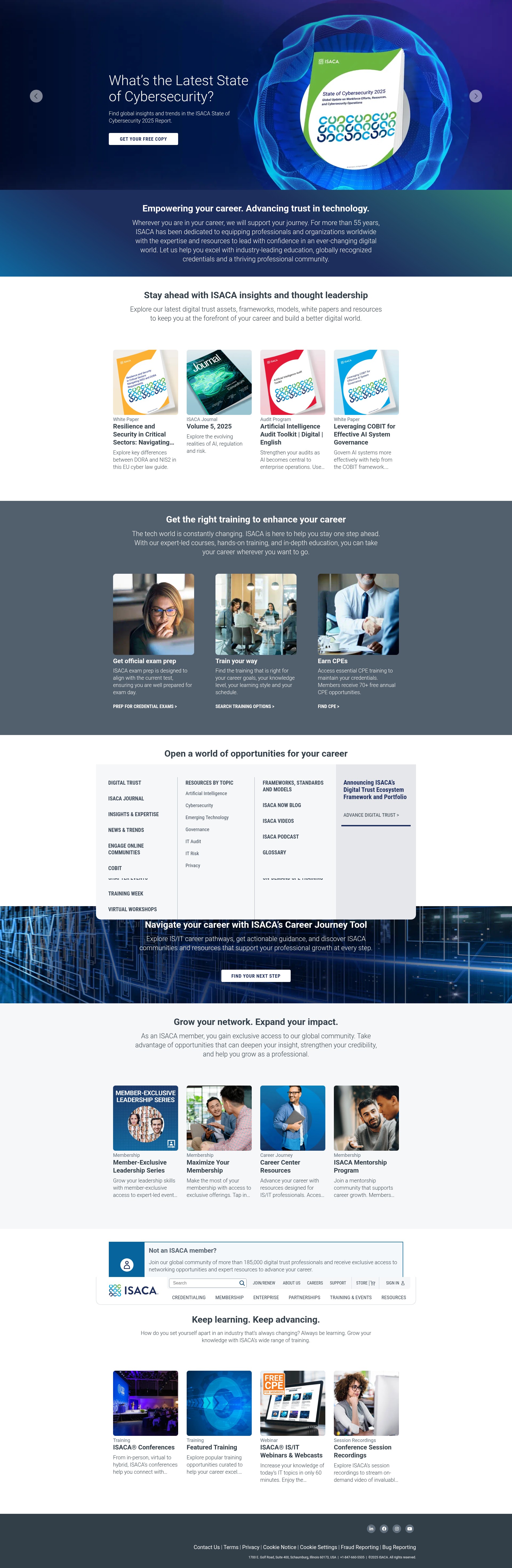 Screenshot of isaca.org