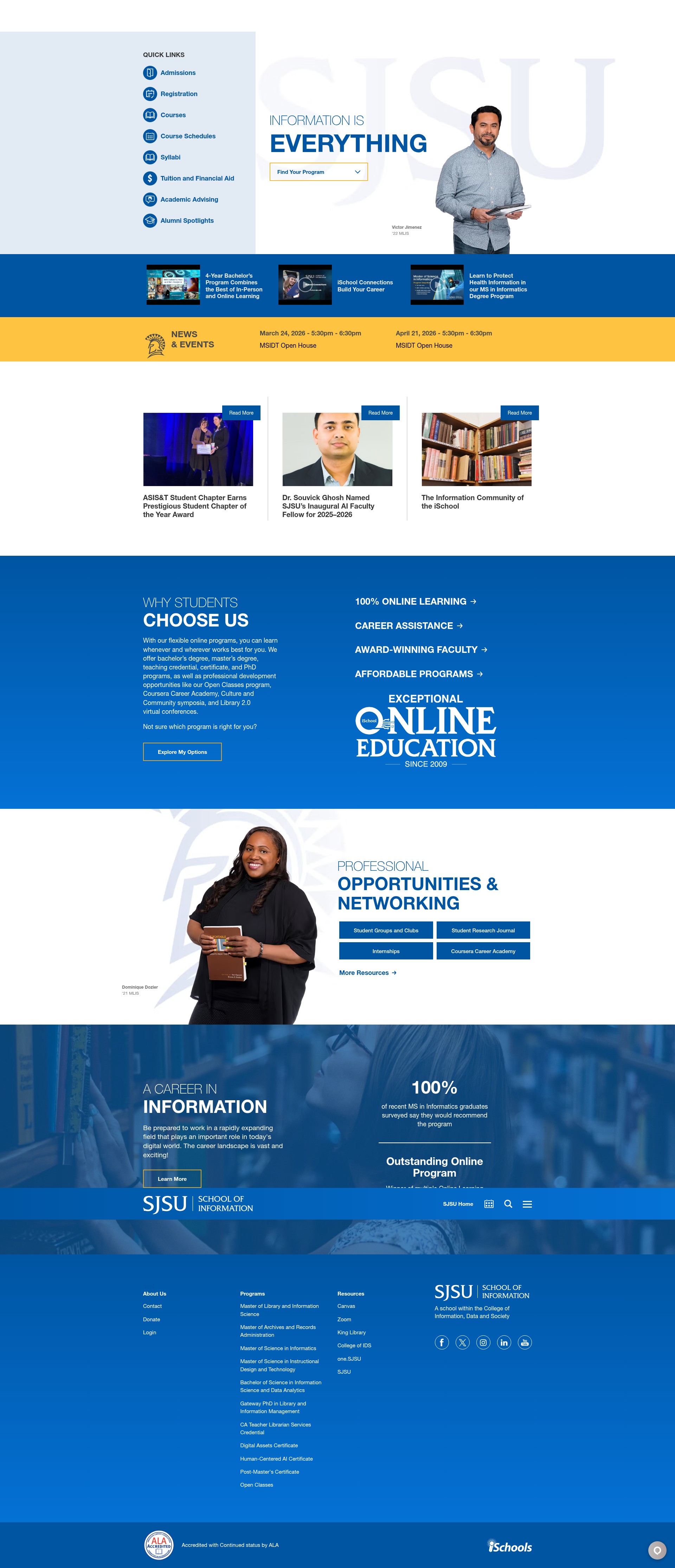 Screenshot of ischool.sjsu.edu