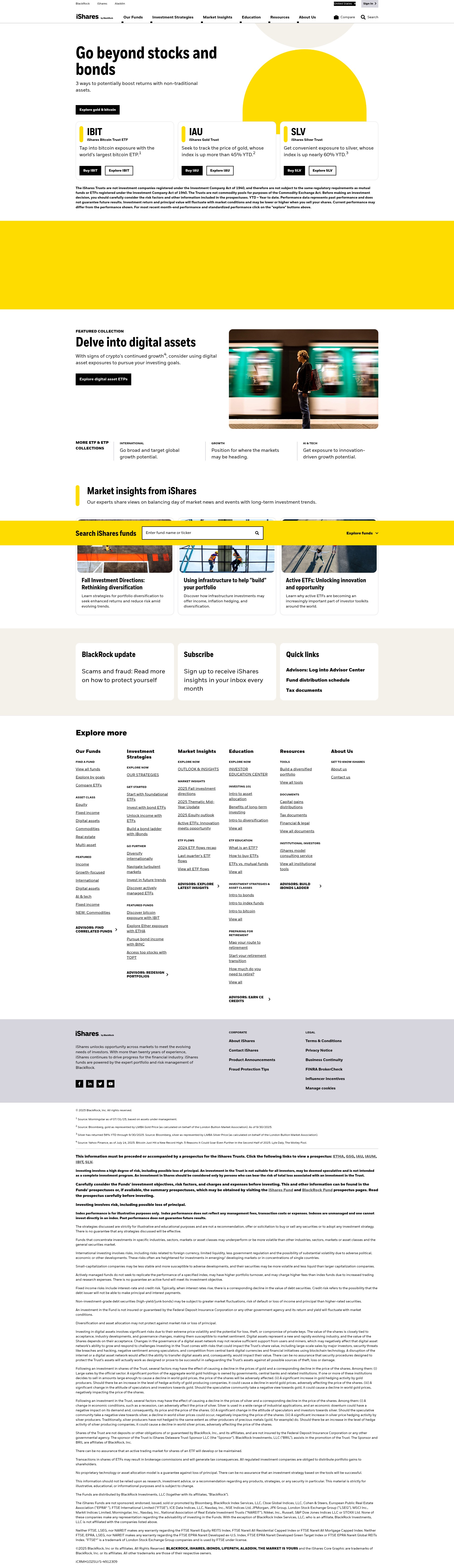 Screenshot of ishares.com
