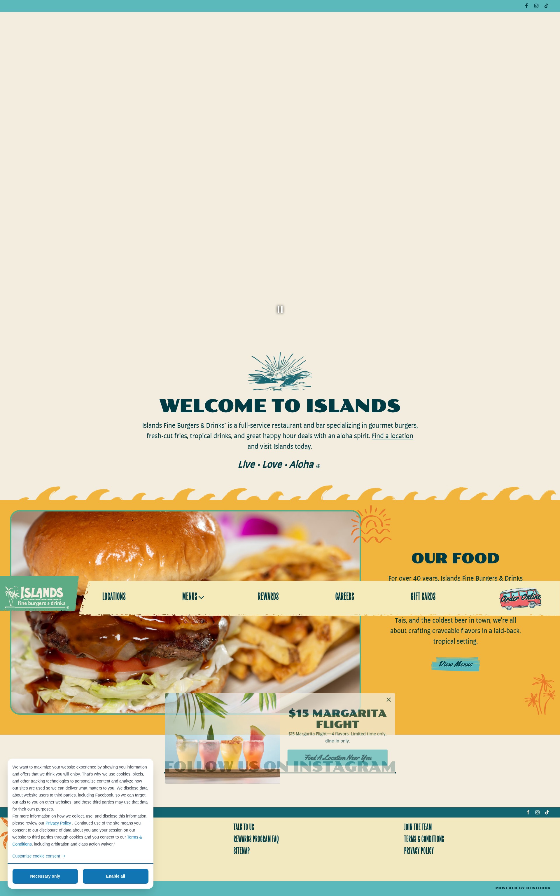 Screenshot of islandsrestaurants.com
