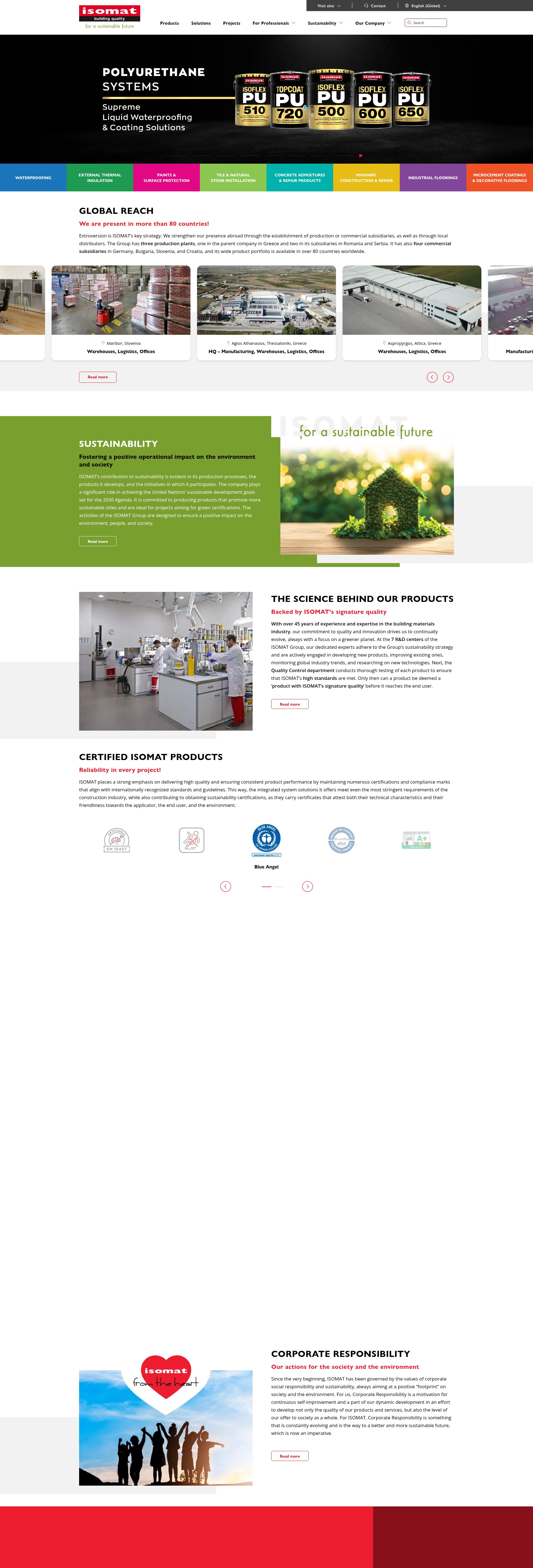 Screenshot of isomat.eu