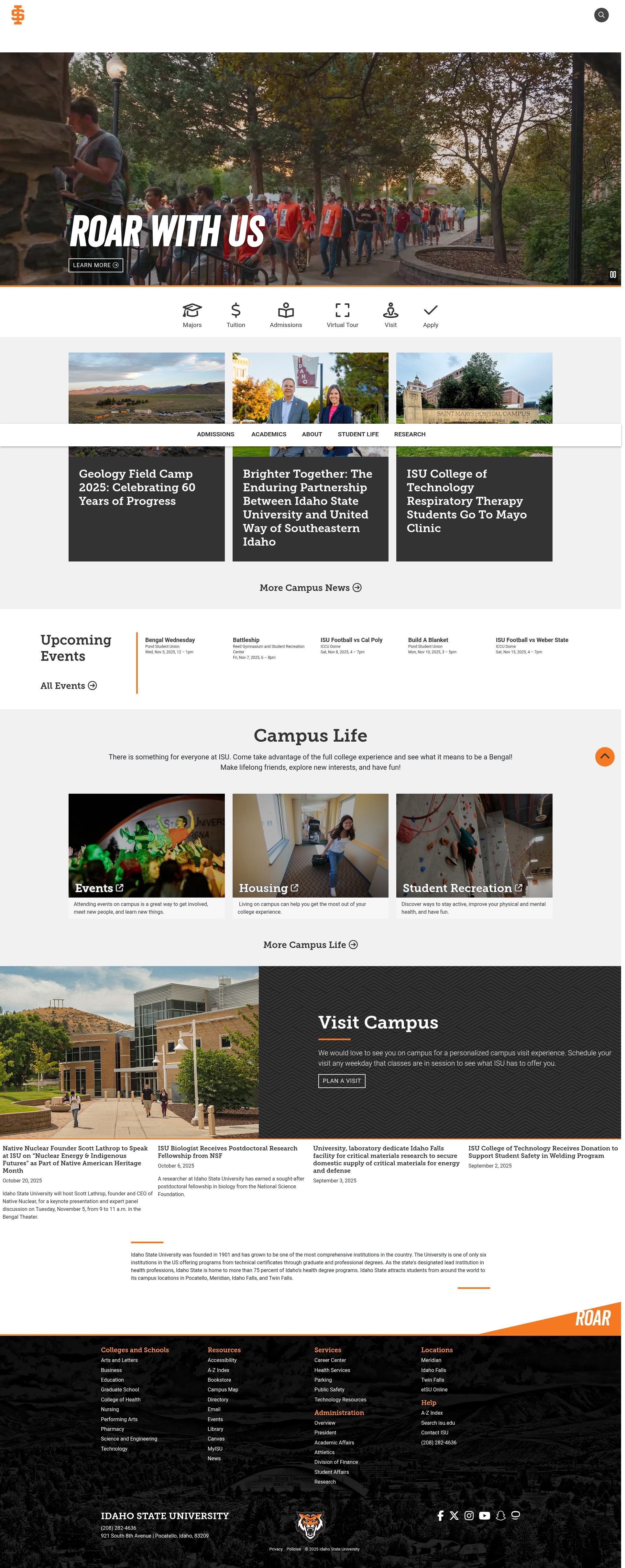Screenshot of isu.edu
