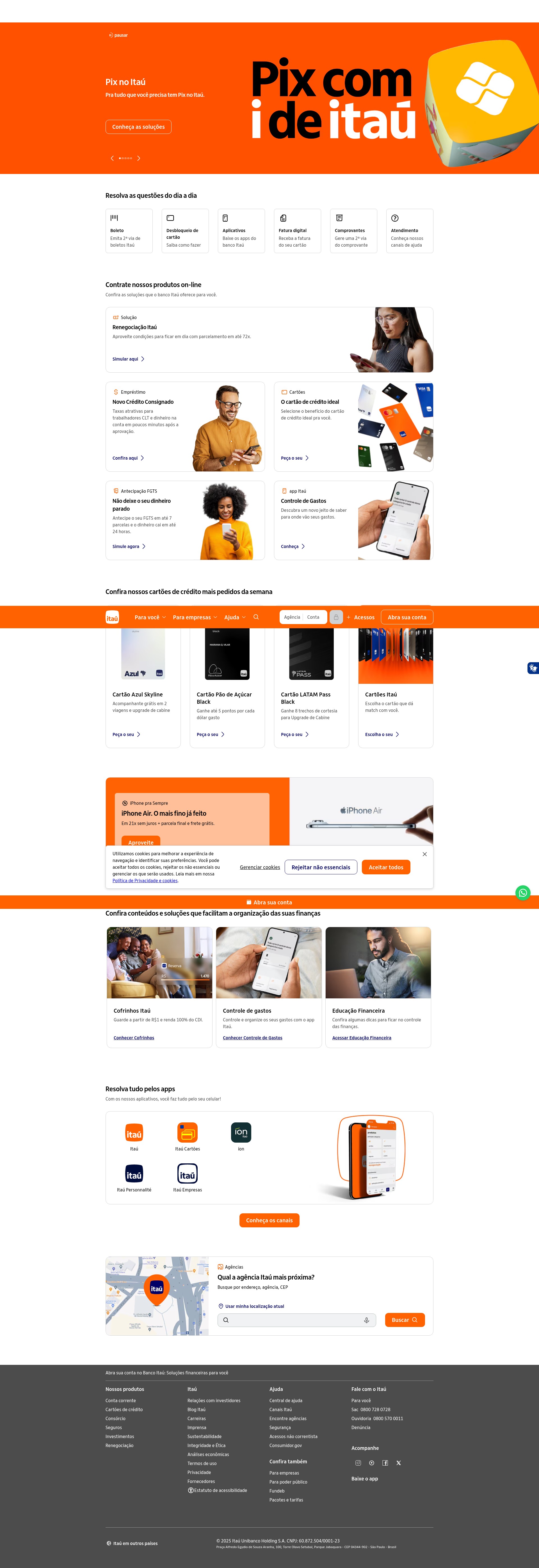 Screenshot of itau.com.br