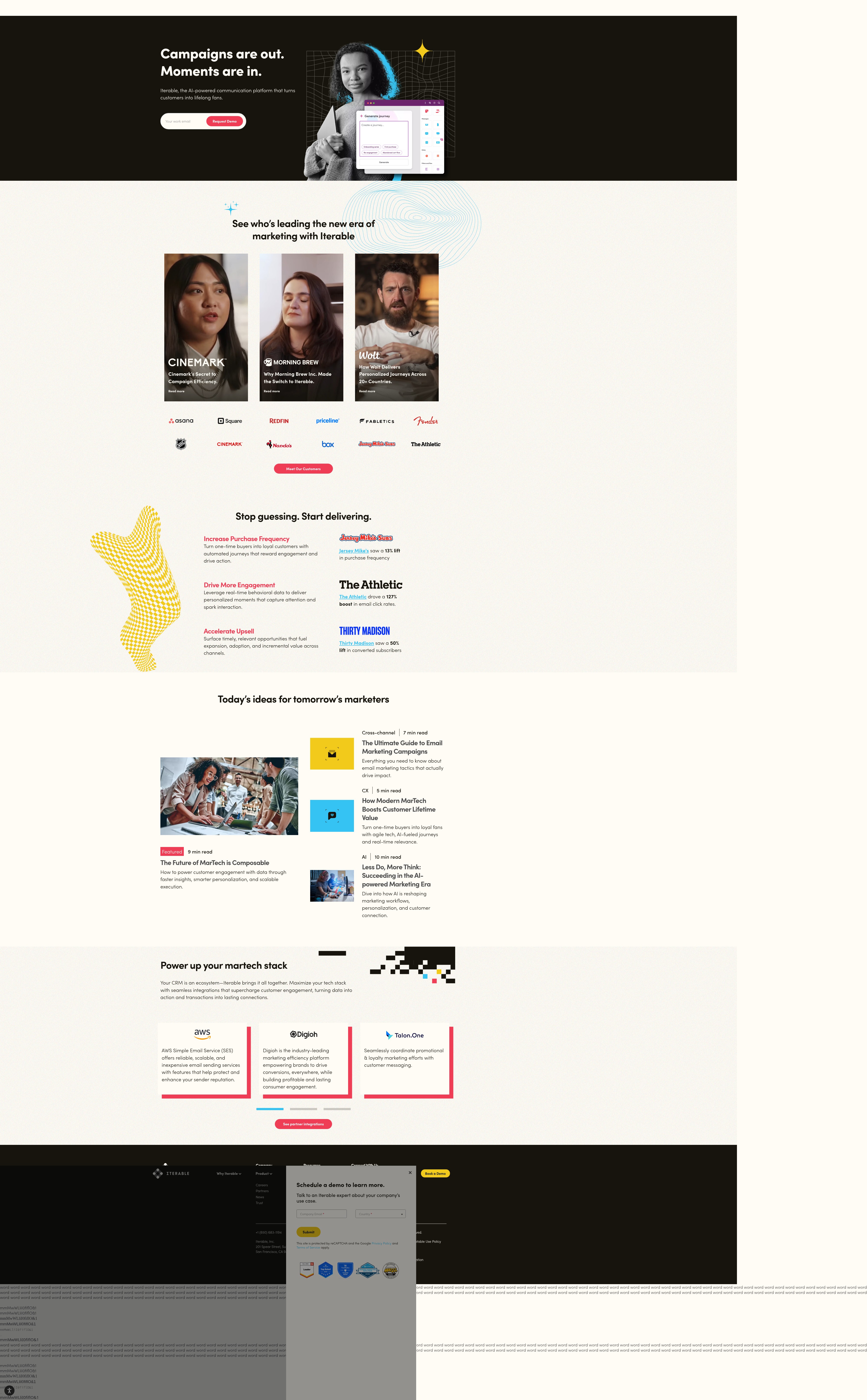 Screenshot of iterable.com