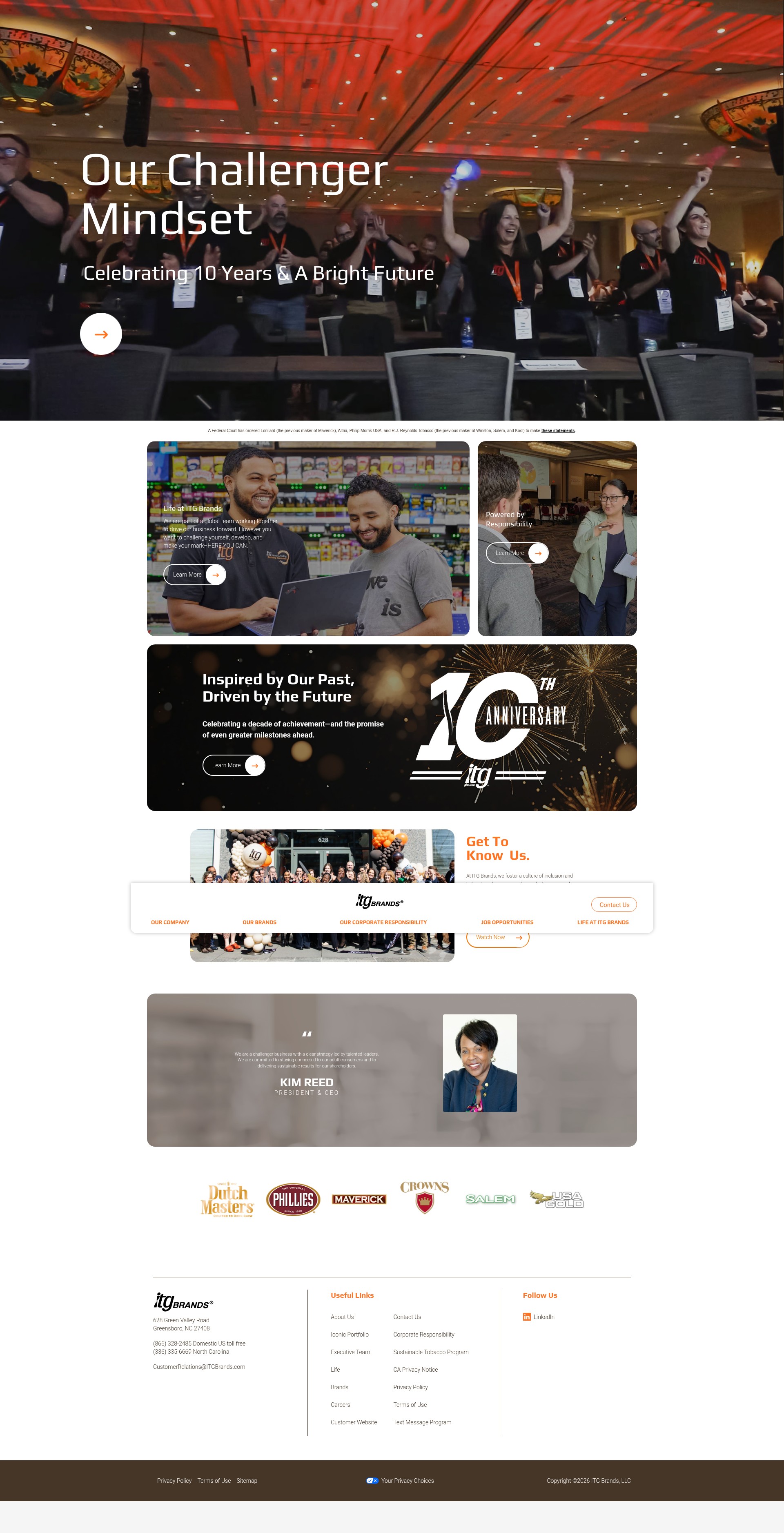 Screenshot of itgbrands.com