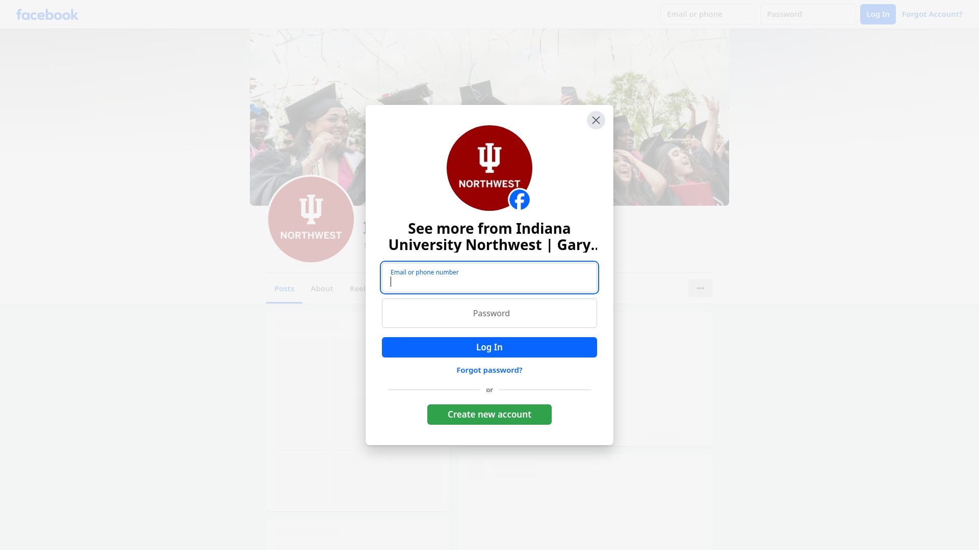 Screenshot of iun.edu