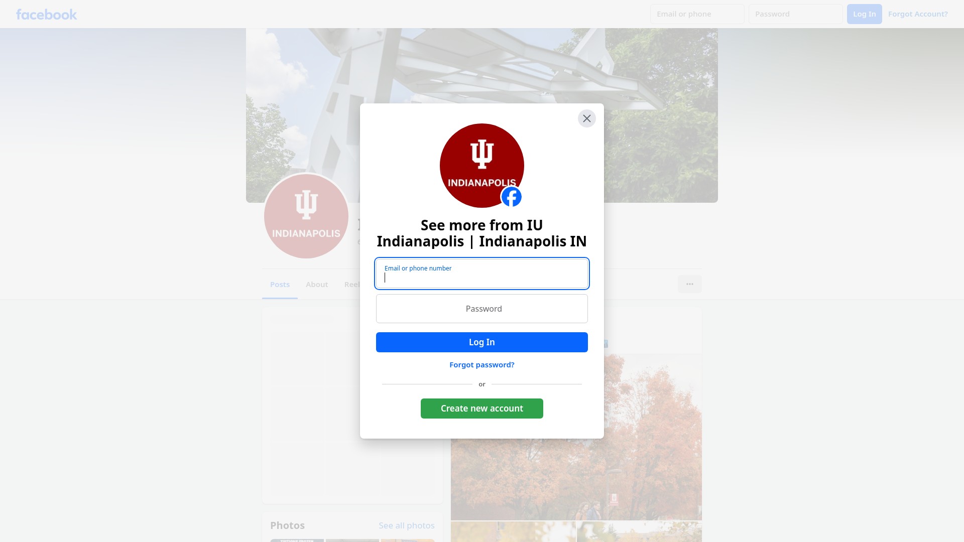 Screenshot of iupui.edu